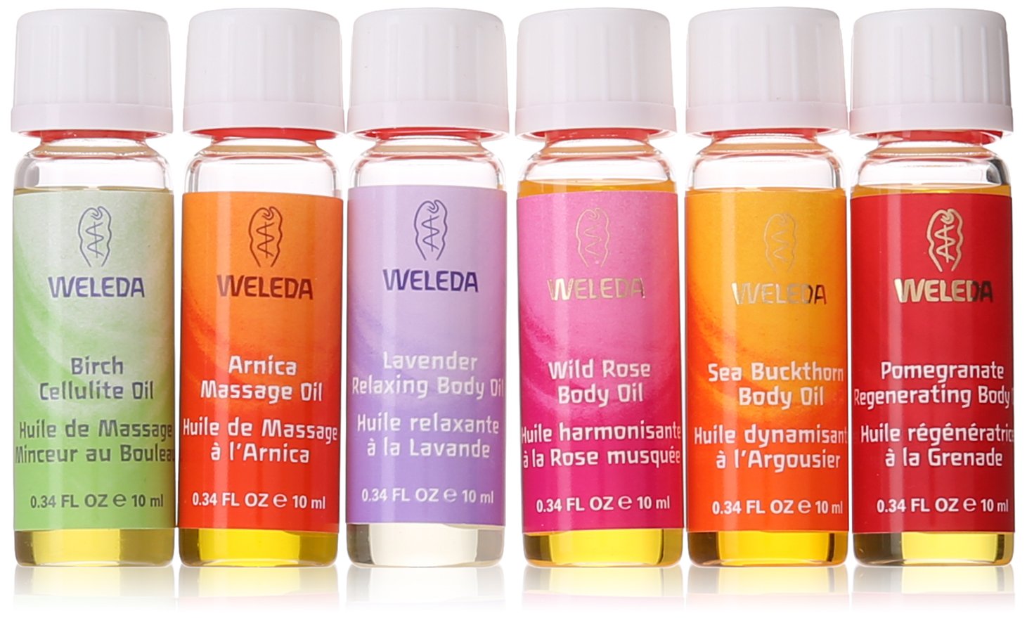 Weleda Body Oil Essentials, Kit, 0.34 Fl Oz (Pack of 6), Variety Pack