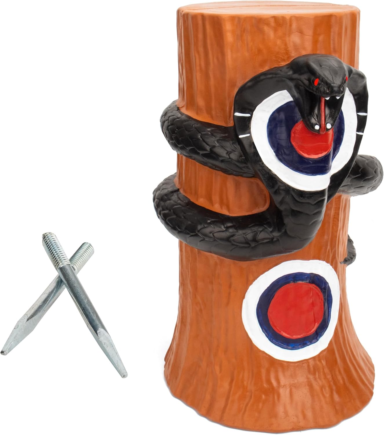 Archery Targets, Coiled Black Snake Self-Healing Foam Practice 3D Target with Ground Stakes, Portable Target for Bow Outdoor Backyard Hunting Training