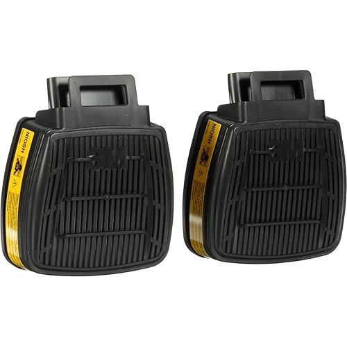 3M - Cartucho respirador Secure Click D8003, vapor orgánicogas ácido, para respirador reutilizable de media cara 3M Secure Click serie HF-800, 1 par
