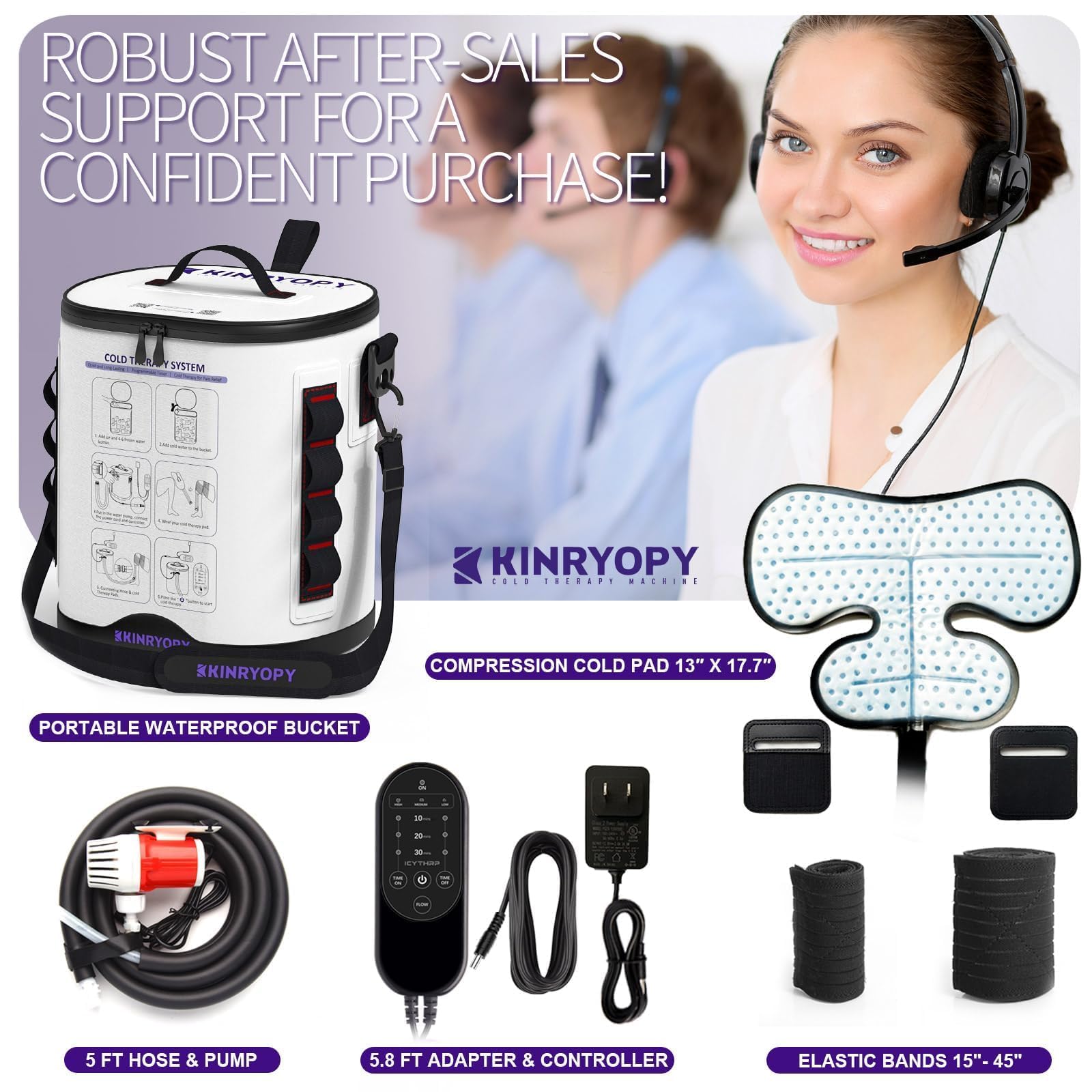 Máquina de terapia de frío para hombro con temporizador programable, máquina de hielo portátil para hombro después de la cirugía, sistema de recuperación de reemplazo ligero, alivio del dolor de