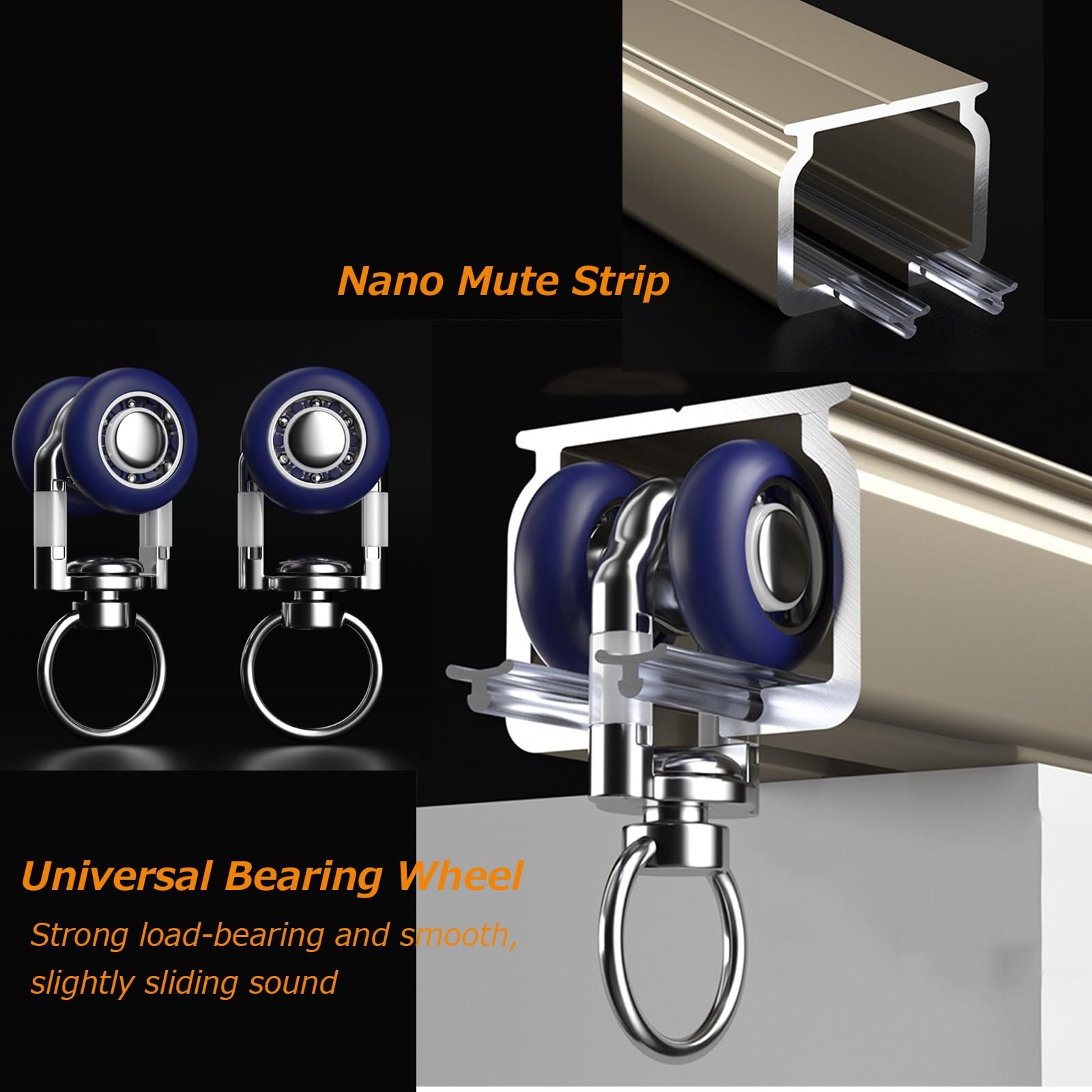 Rail en aluminium de qualité supérieure pour rideaux lourds - Séparateur de pièce réglable - Longueurs personnalisées - 50 à 600 cm - Tringle Ele Detive pour intérieur rious