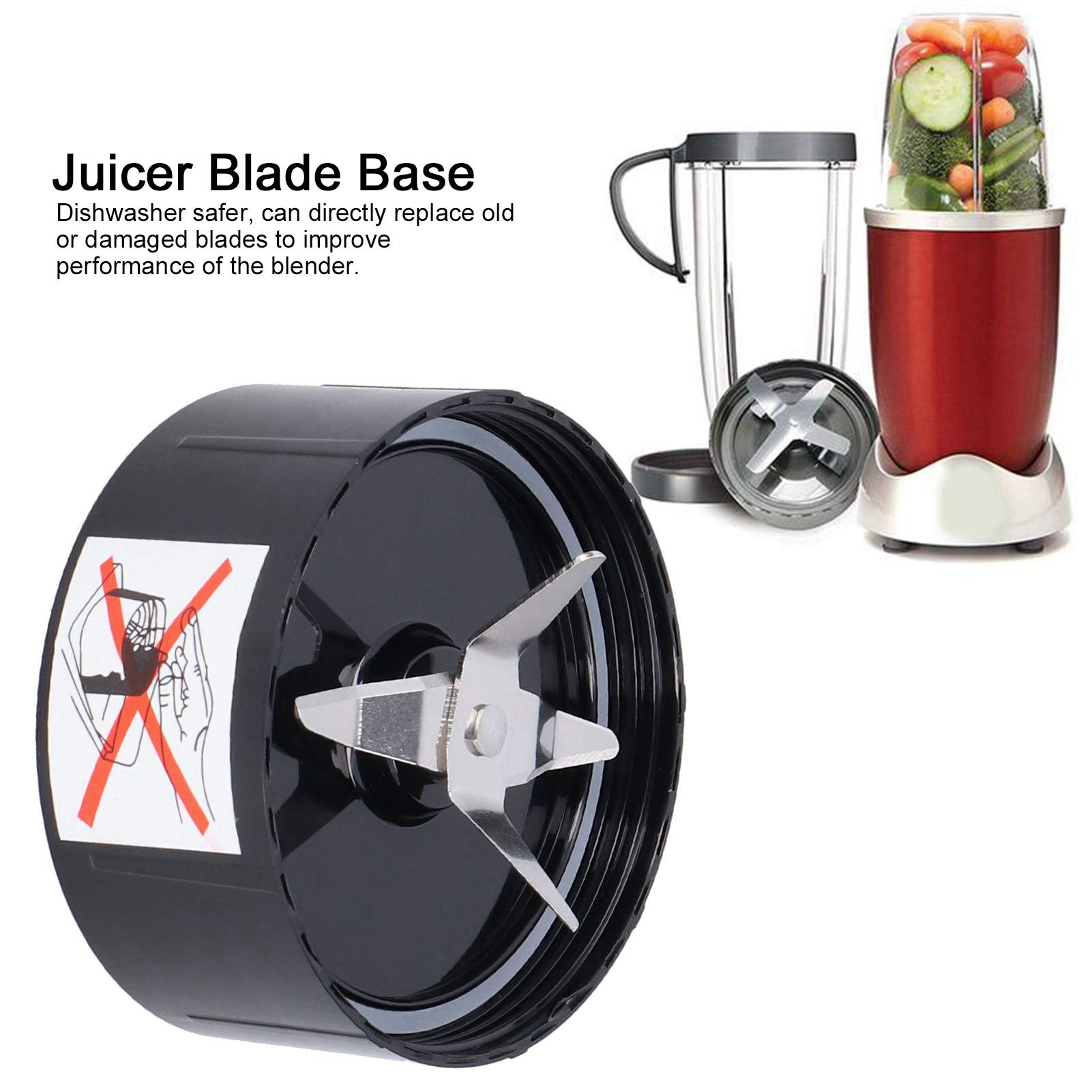Magic Bullet Frullatore, Lama Frullatore, Lame Trasversali in Acciaio Inox, Pezzi di Ricambio Lama a Croce con Guarnizioni, Sicura per la Lavastoviglie, per Frullatore Magic Bullet 1001, 8,5x3,8cm