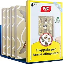 Scatola Antitarme Alimentari PIC - 2x2 Trappole farfalline Alimentari, Trappola inodore per tarme Alimentari con Protezione Adesiva e Anti farfalline del Cibo per farfalline dispensa