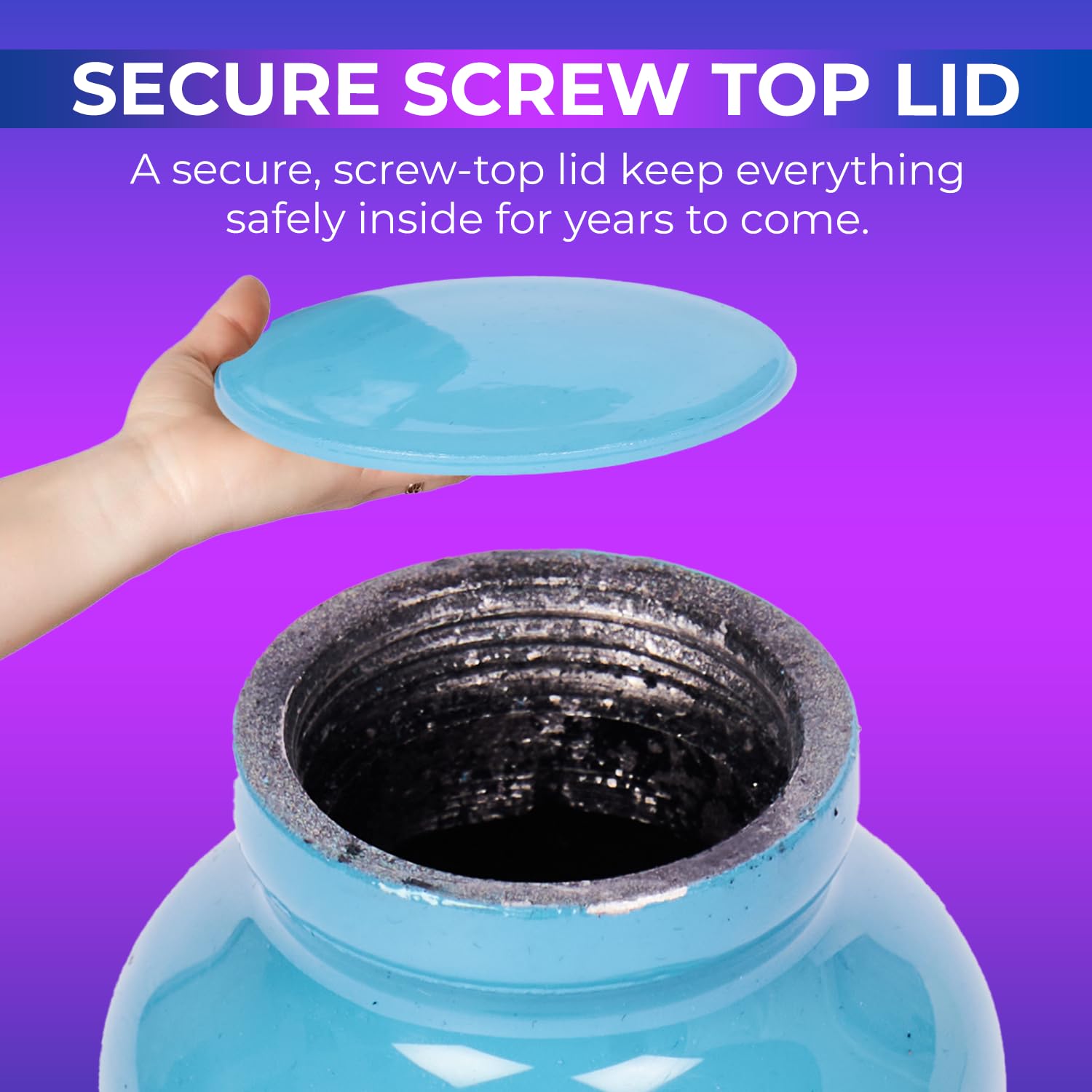 hlc URNS – Strandurne für menschliche Asche – Beerdigungsurne für Erwachsene, handgefertigt, erschwingliche Urne für Asche (Erwachsene (90,7 kg) – 26,7 x 15,2 cm, Urne für Einäscherungen