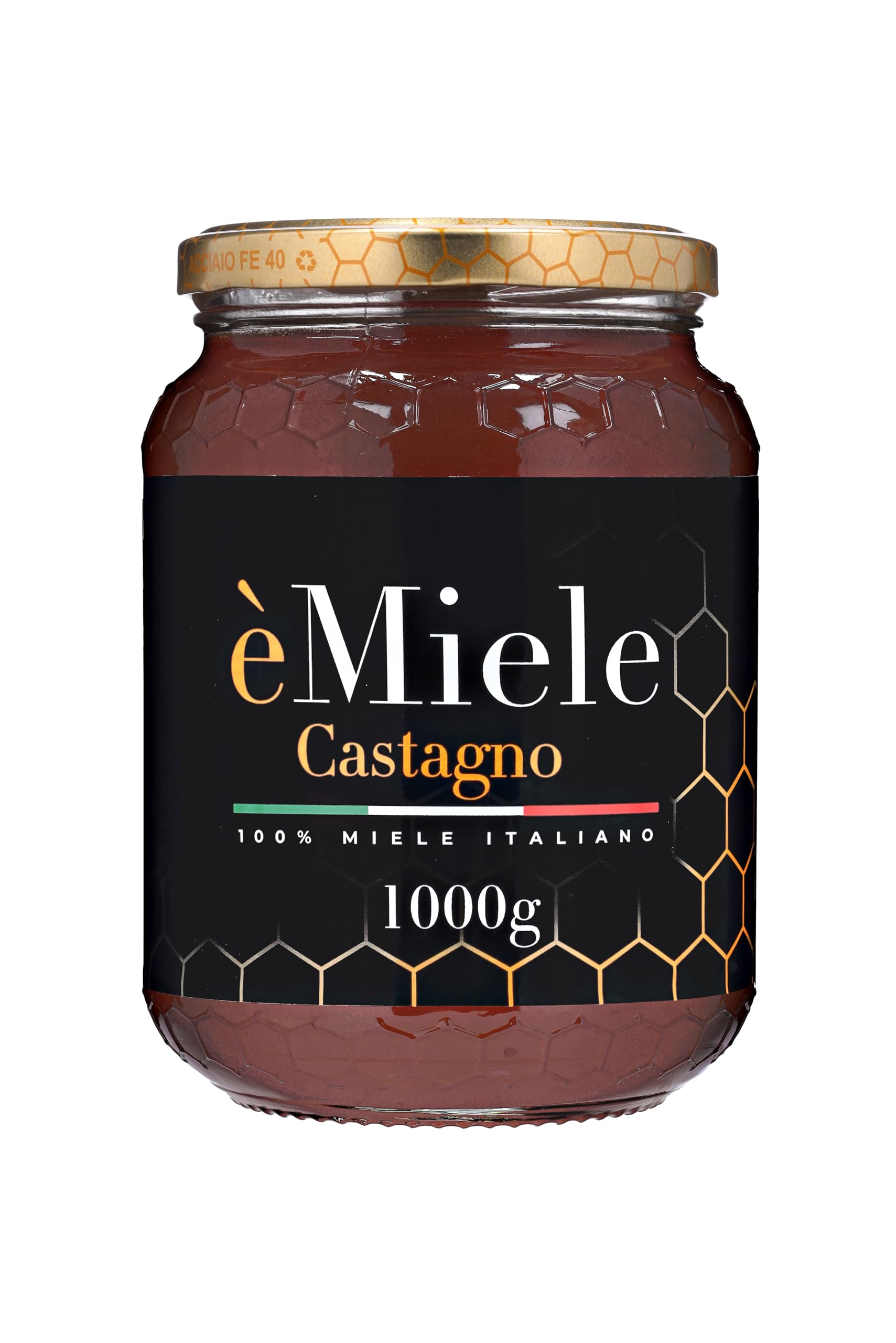 èMiele - Miele biologico Italiano di Castagno, 1000 gr, raccolto in Valchiusella - Piemonte - Italia