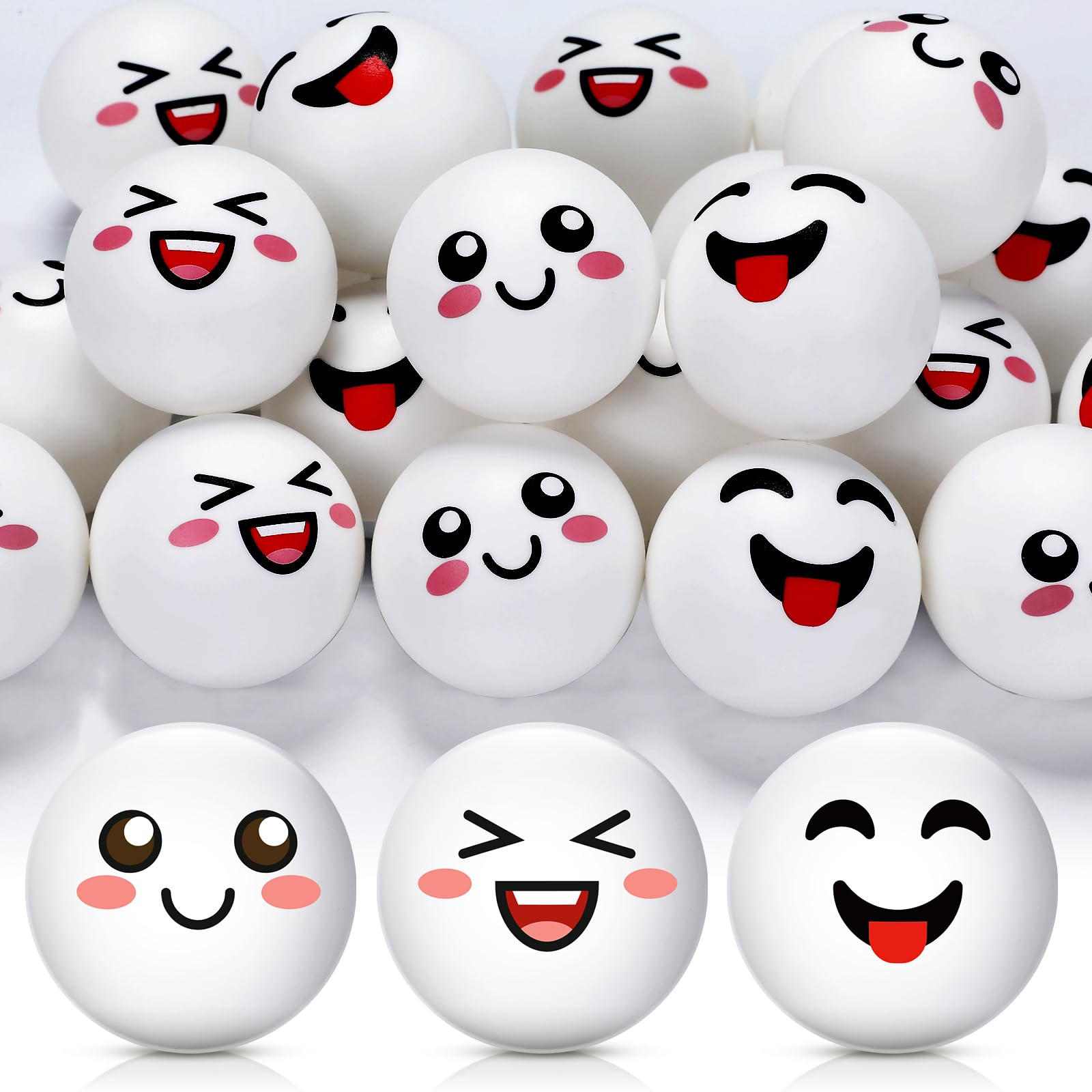 24 pelotas de tenis de mesa novedosas de plástico de 1.575 pulgadas (1.575 in), pelota de tenis de mesa, divertidas, divertidas pelotas de tenis de mesa para bricolaje, artes, juegos de