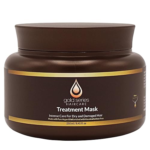 Moroccan Gold Series Mascarilla de tratamiento Mascarilla de aceite de argán hidratante profundo para cabello seco dañado tratado de color y rizado