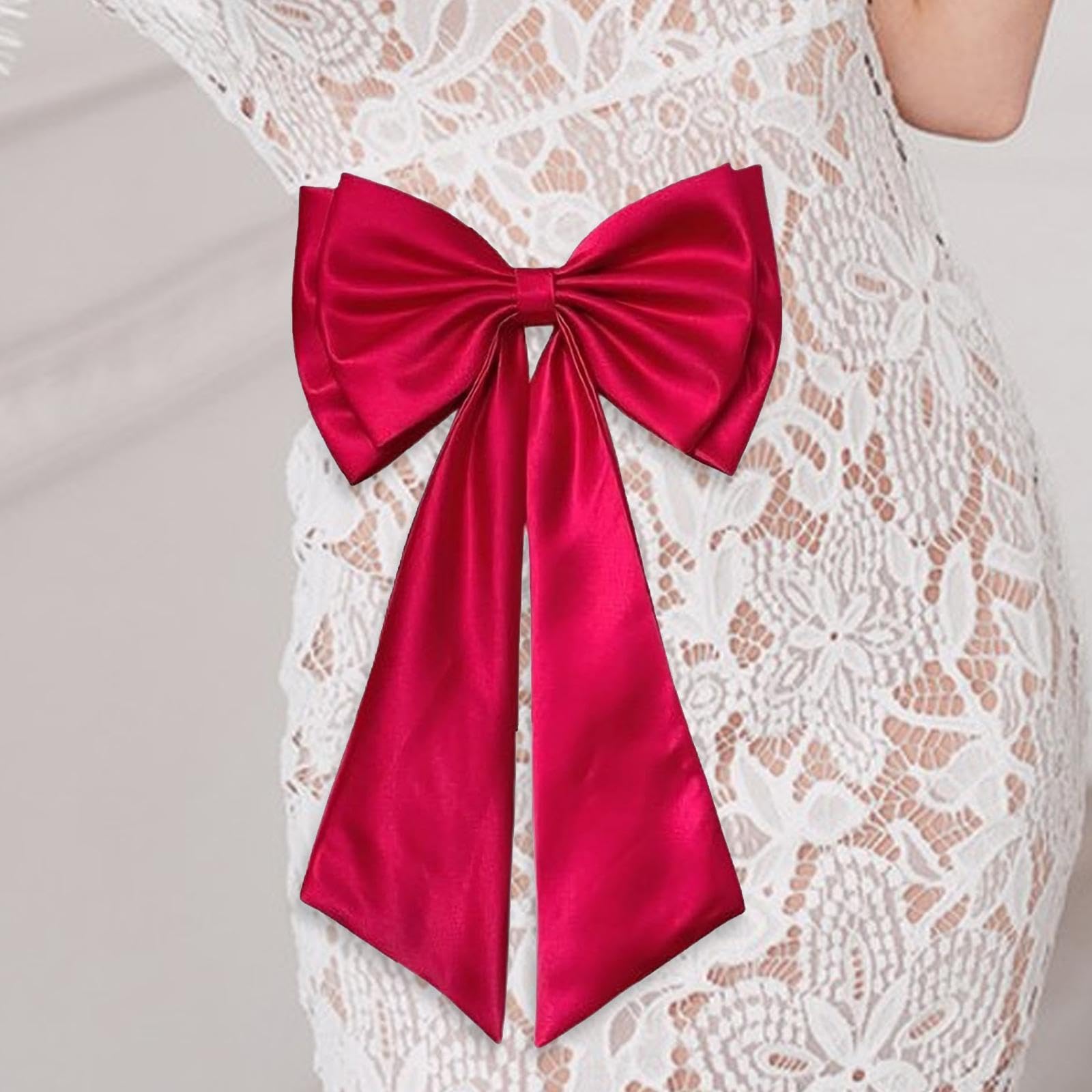 Nœud Papillon Amovible En Satin, Accessoire élégant, Grand Nœud pour Robes, D'année, Cadeaux, Fêtes