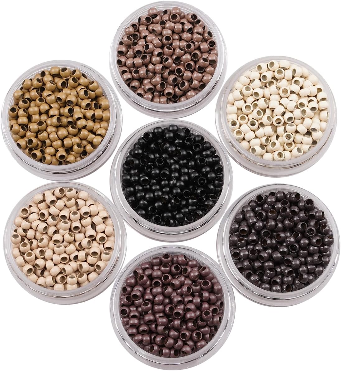 Nano rings Nano beads Micro Rings Micro Beads Rings Micro Nano Beads Nano Ring (200Pcs Nano Ring, 3 Dark Brown)
