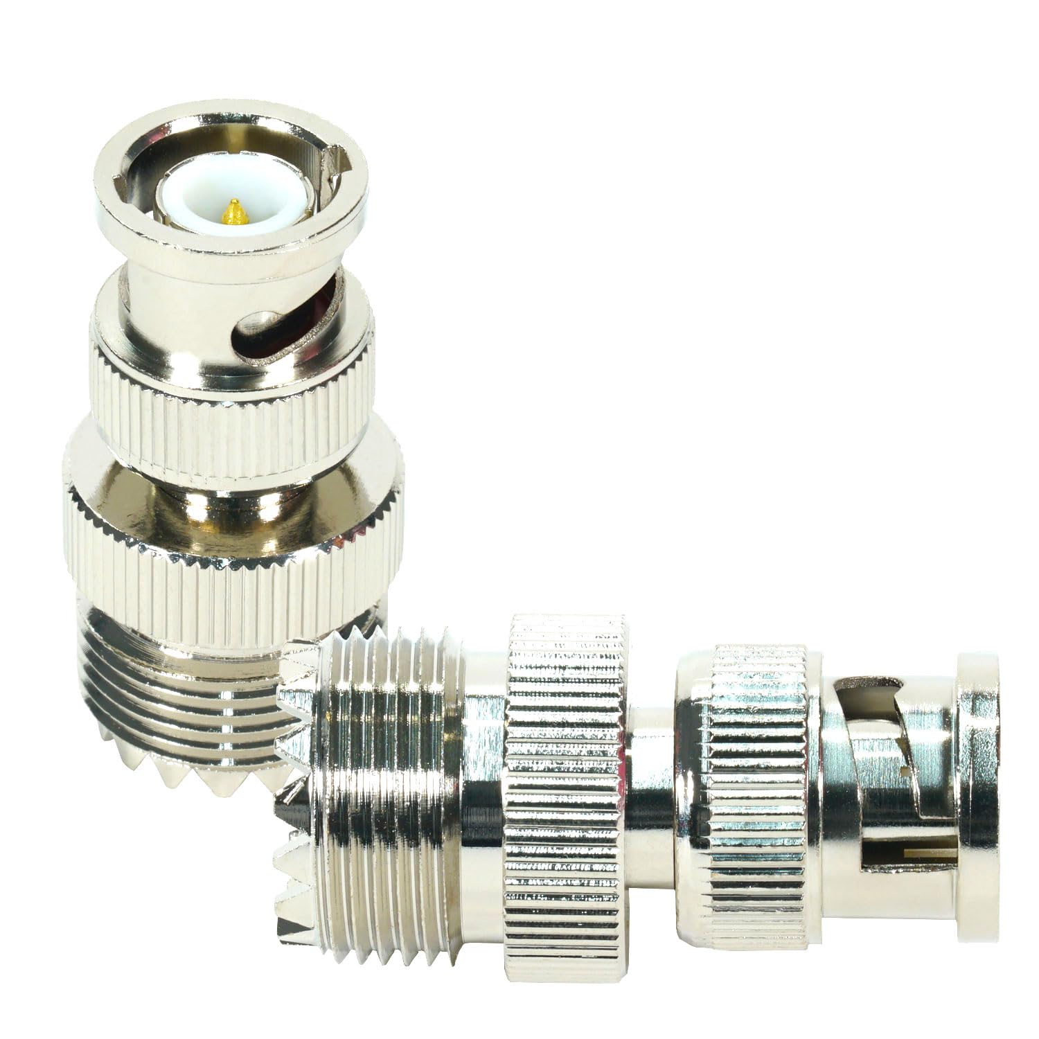 Fohevers 2 Pcs BNC Male Plug to UHF SO239 Female Adapter Coax Cable RF Coax Connector for Ham Radio Antenna Scanner Coaxial Cable - Image 2