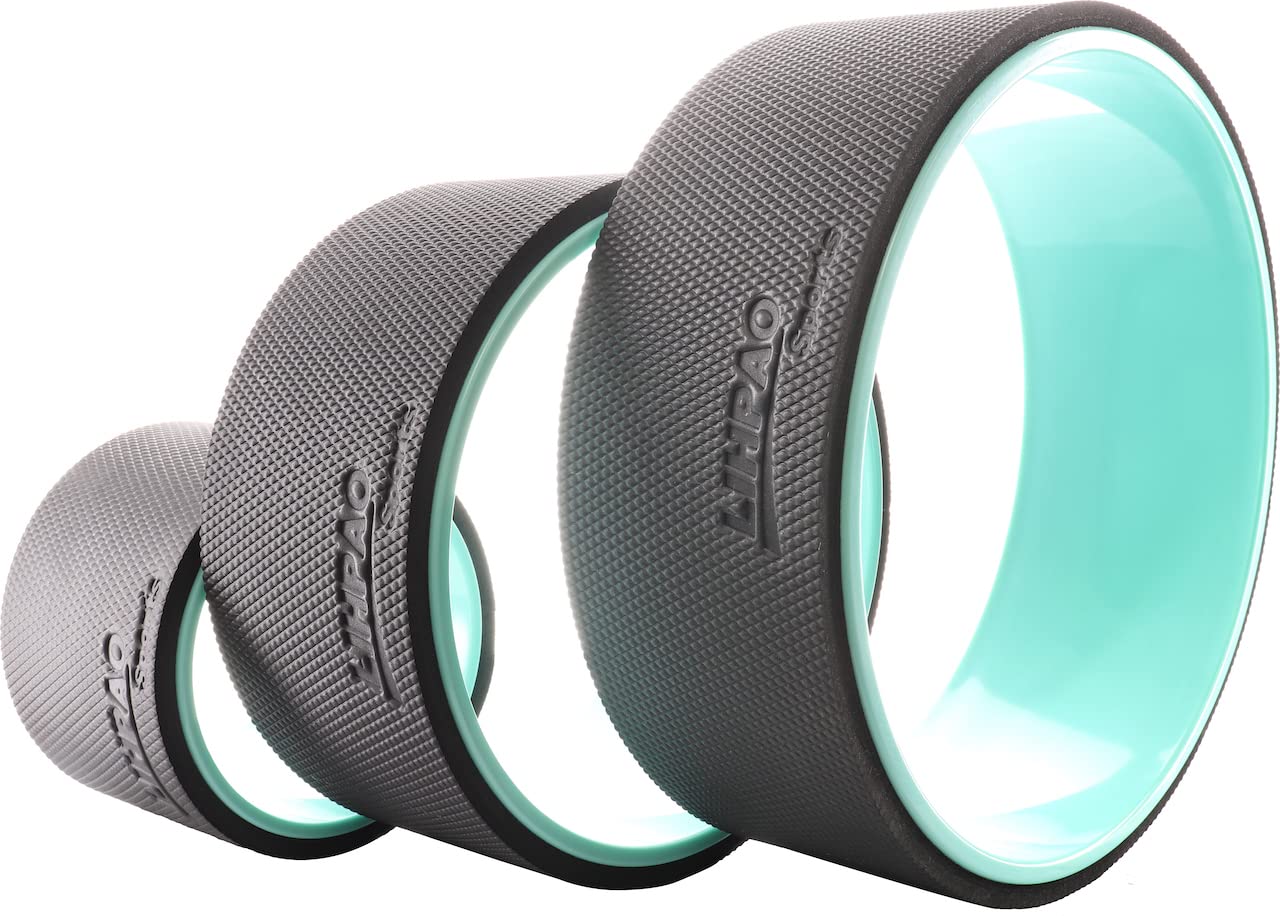 Yoga Wheel Roller for Deep Tissue Massage Pain Relief, Back Stretcher with Foam Padding Shoulder Relief Neck Relief, Back Alignment (Green, 3 Pack) 6" 10" 12" (3 Pack)