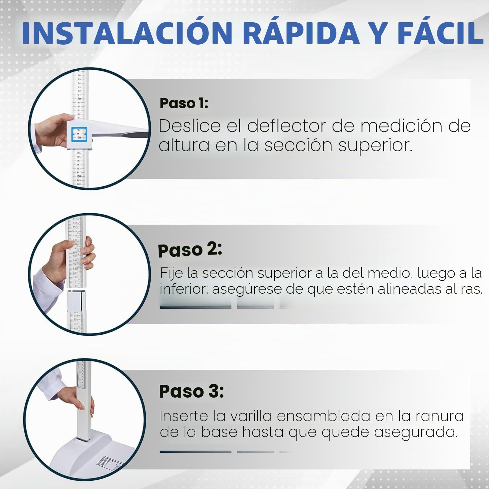 Estadiómetro Portátil de 20 a 210 cm, Medidor de Altura Digital, Medidor de Altura Médico, Estadiómetro Portátil con Pantalla de Doble Escala, para Casa, Oficina, Examen Médico