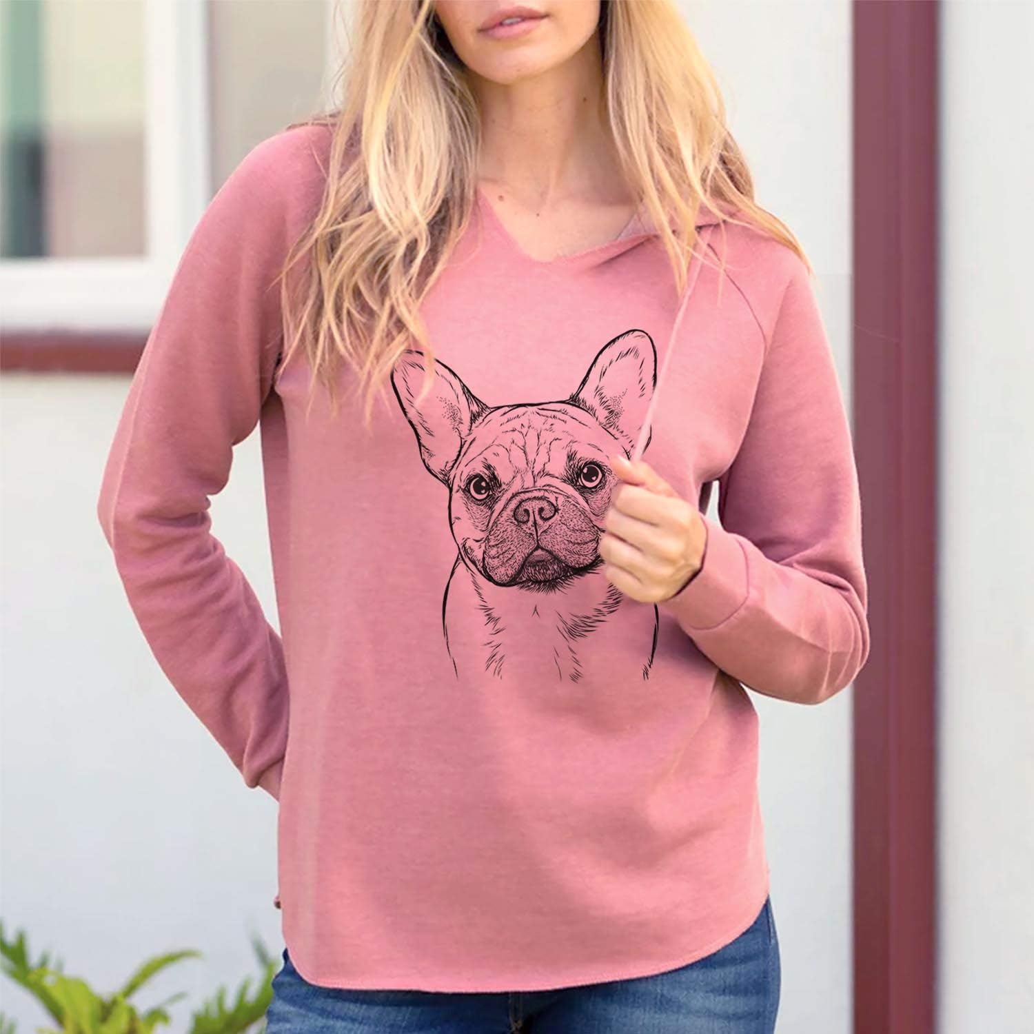 Inkopious Chew Chew The French Bulldog - Women's Cali Wave Hooded Sweatshirt - Image 3