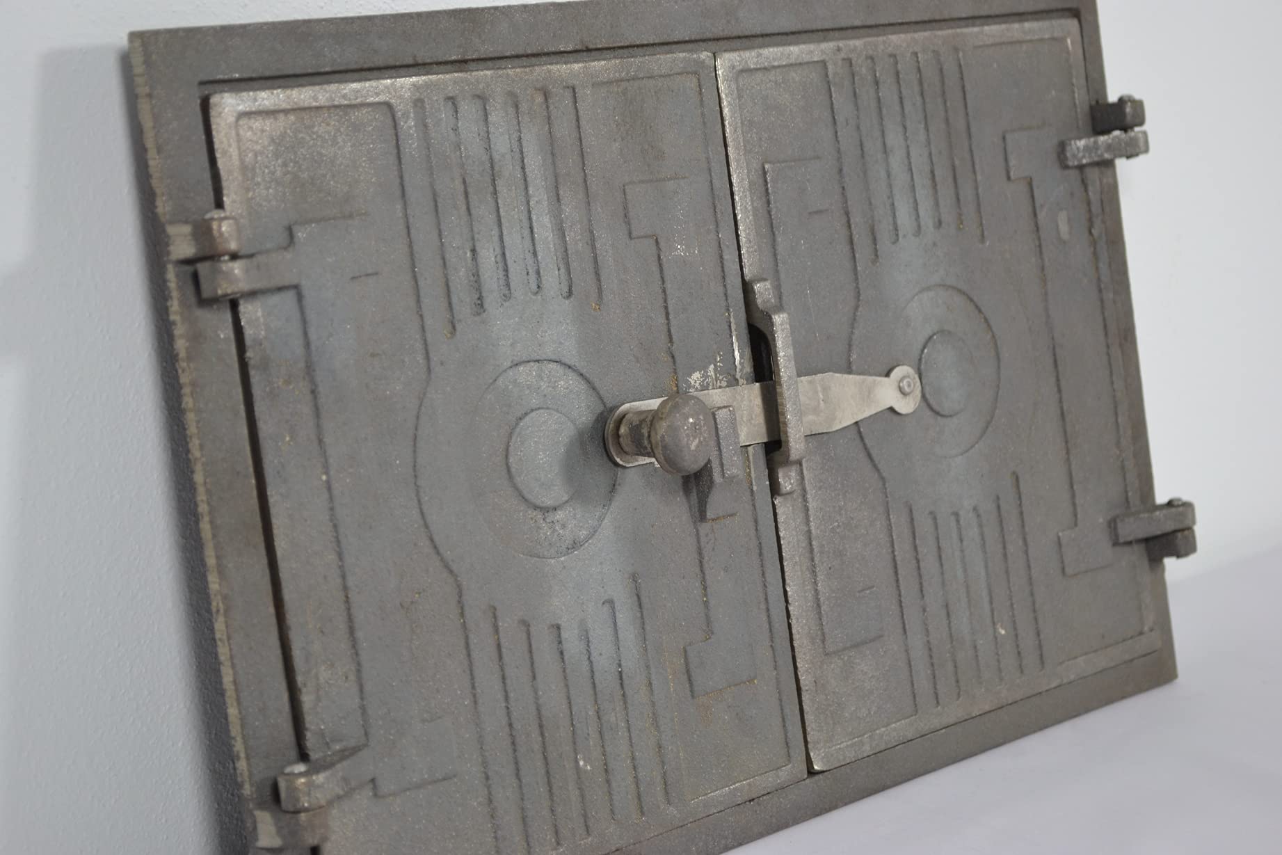 Puerta De Horno De Pizza De Hierro Fundido Euro Sezam - Doble Puerta Con Termómetro Hasta 500°C, Tamaño 42x27 Cm, Para Control De Temperatura