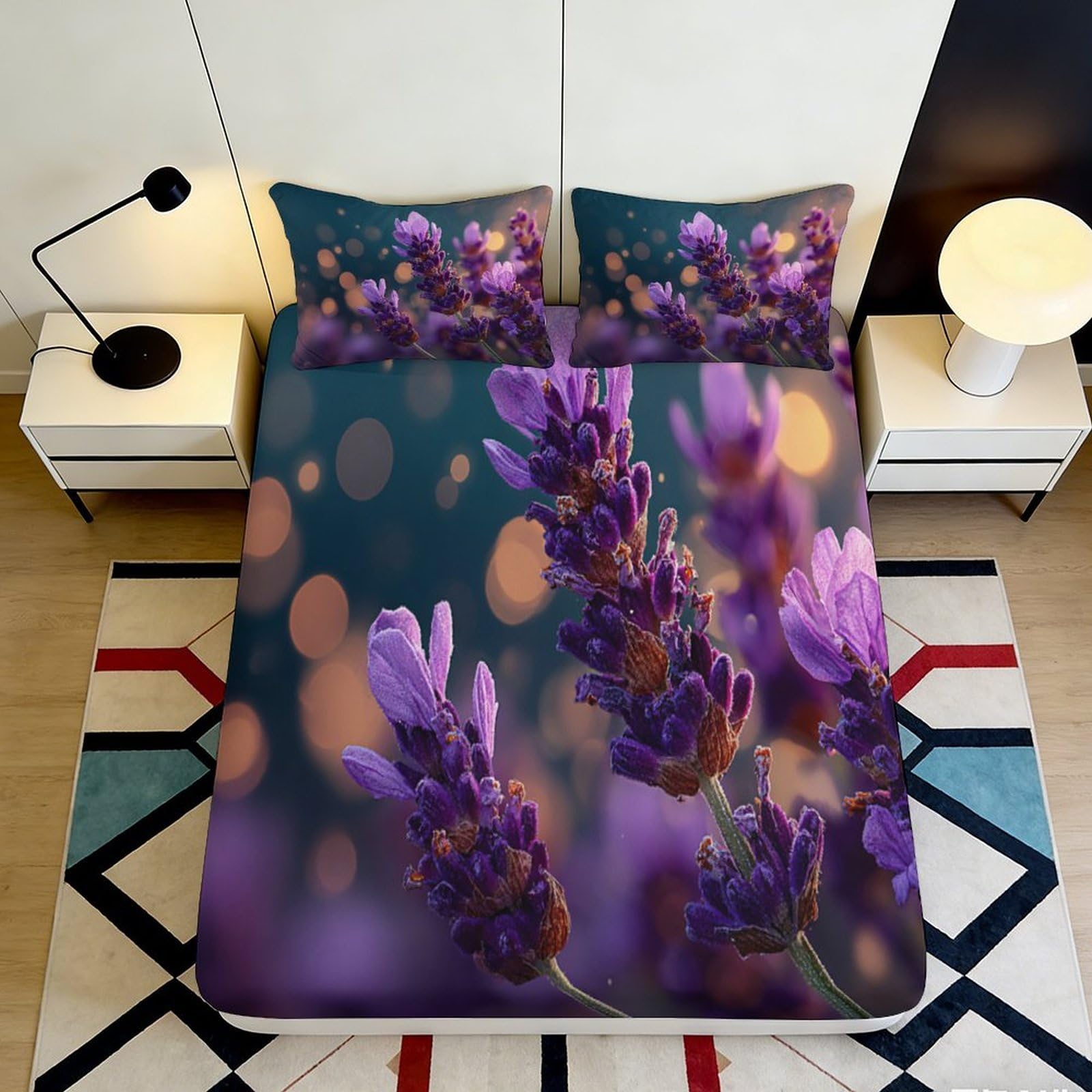 3D Printed Waterfall Forest Fitted Sheet Microfiber Deep Pocket Bedroom Bedding Set Waterfall Mattress Fitted Cover Non-Slip Washable 140x200x25cm