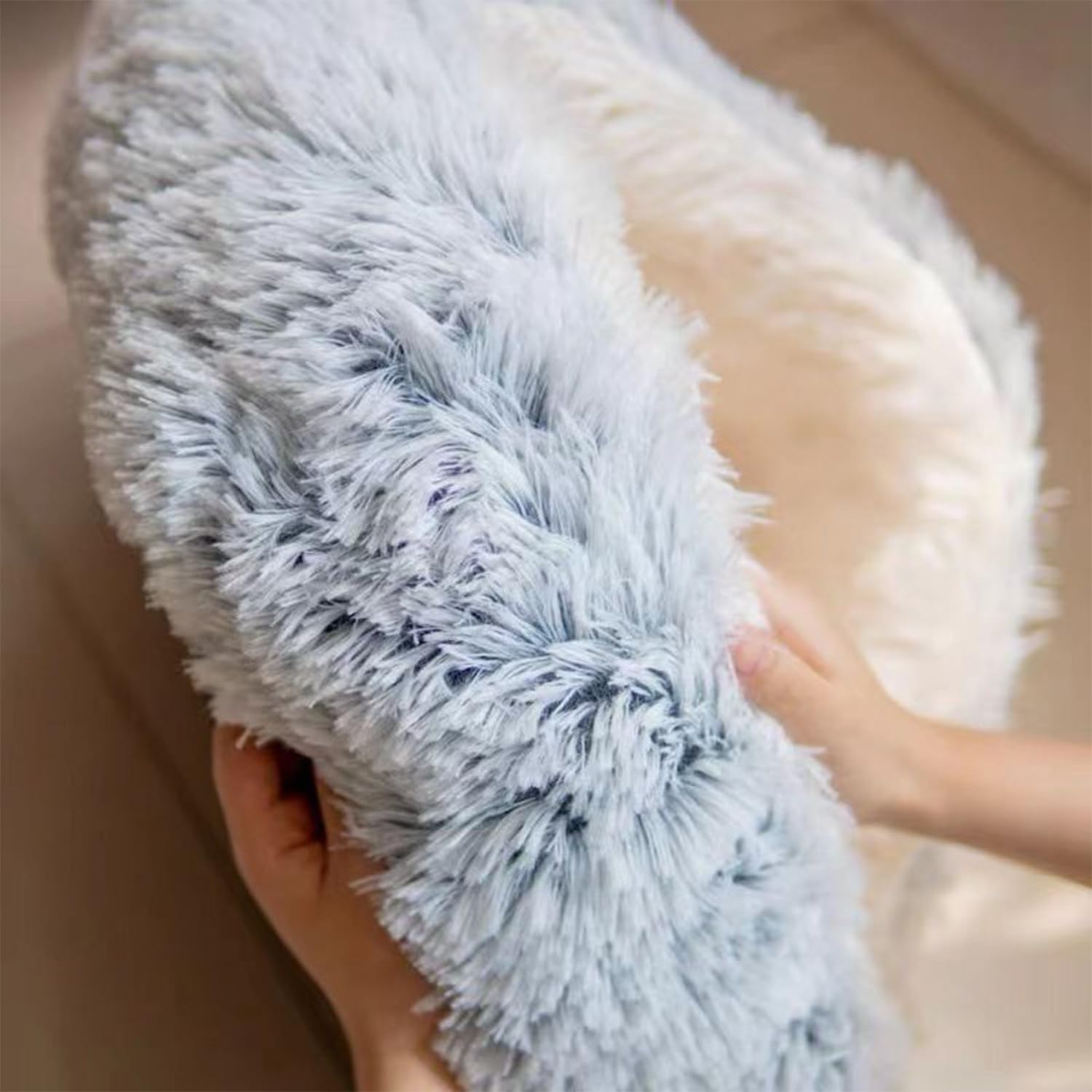 Letto soffice per Cani a Forma di Conchiglia Cuccia per Gatti da 60 cm Calmante Soffice Peluche Letto per Animali Domestici Divano per Lettino Gatto Cesto per Gatto e Cane (Grigio, 60cm)