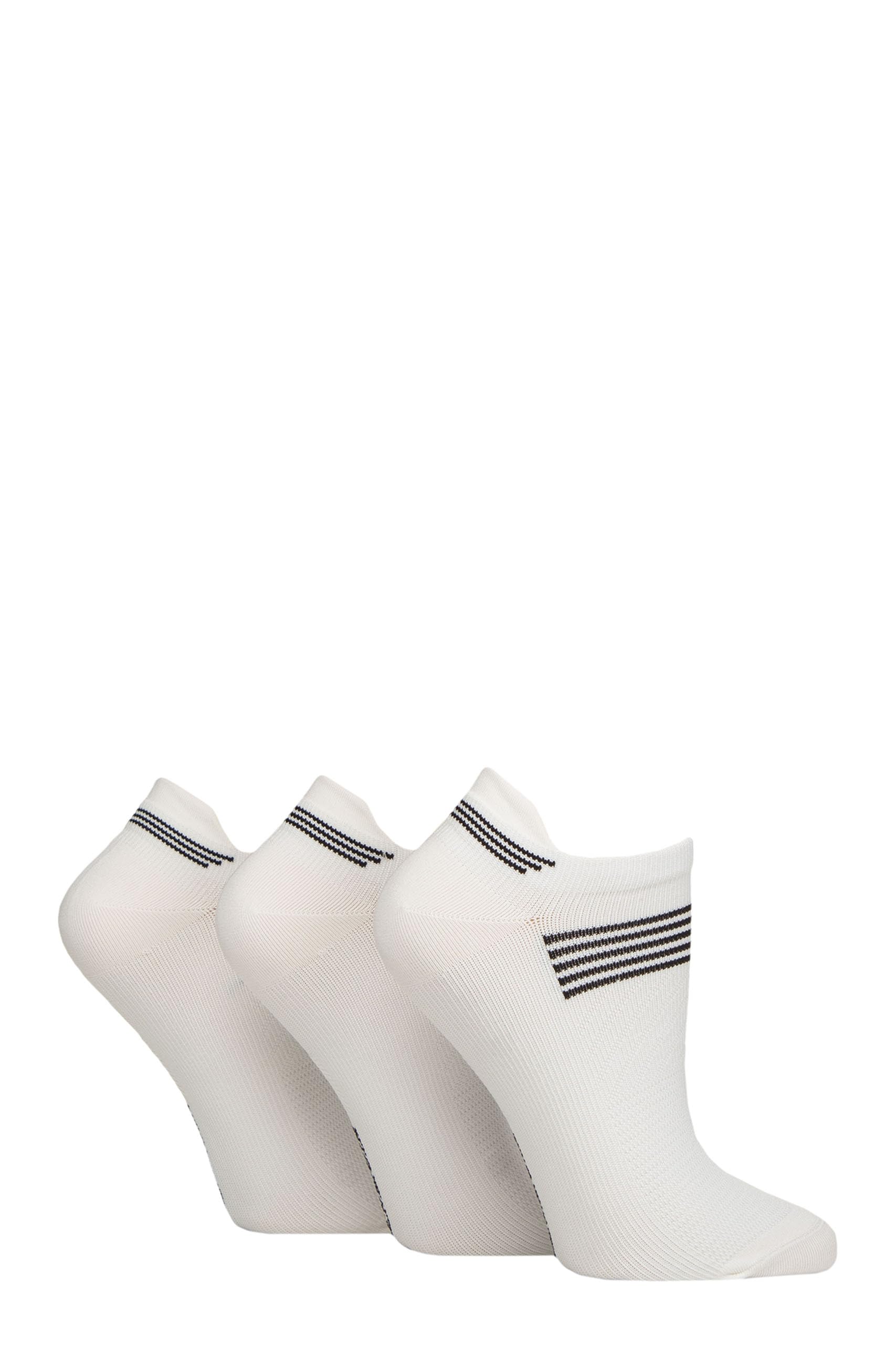 Glenmuir Women's White Technical Compression Sports Socks Pack Of 3 - 4-8