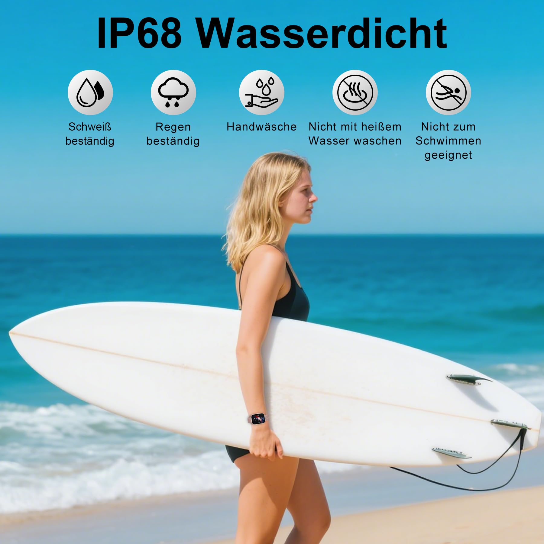 Smartwatch für Damen Herren mit Telefonfunktion,1.75" Fitnessuhr mit Pulsmesser SpO2 Schlafmonitor Schrittzähler IP68 Wasserdicht,120+ Sportmodi Smart Watch Fitness Tracker (Gold)