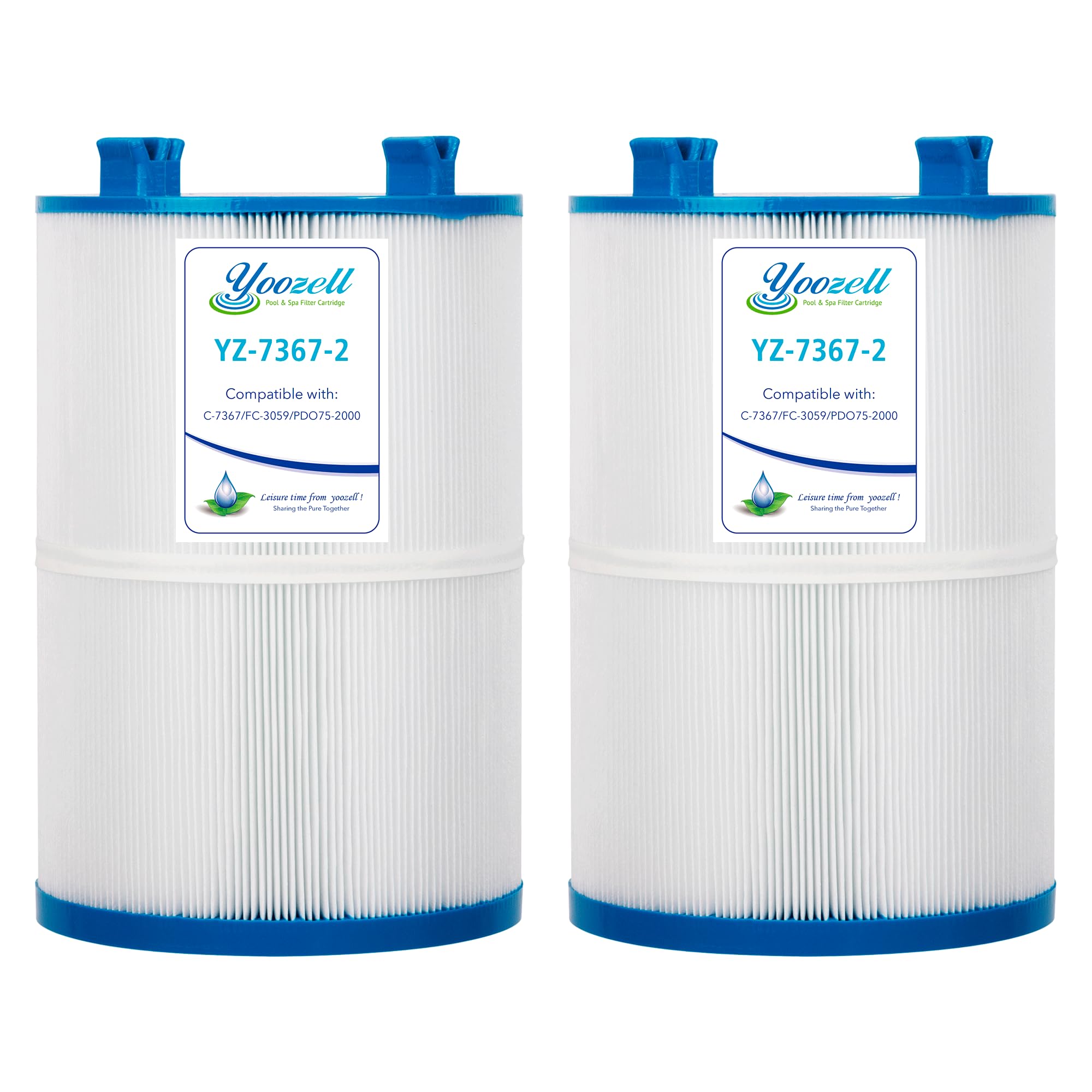 Yoozell Spa Filter Cartridge Compatible with Unicel C-7367 75Sq.ft PDO75-2000 Filbur FC-3059 Tier1 PAS-1223 Dimension One 1561-00 Darlly 70759 2 Pack