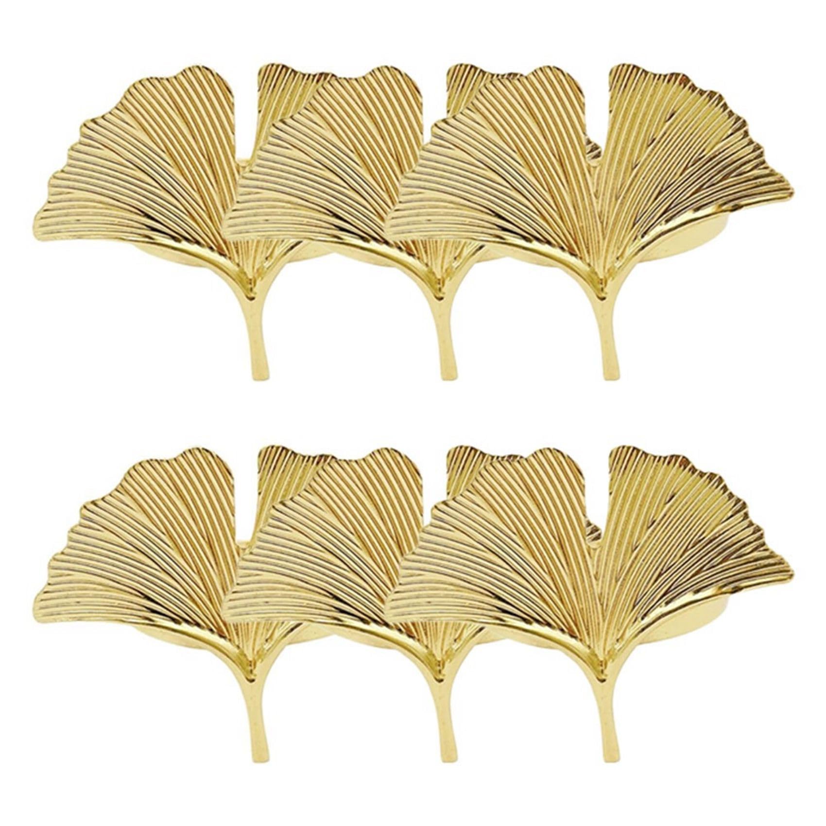 CTRLZS 6pcs Ginkgo Biloba Napkin Ring Buckle Can Be Used for Wedding Banquet Mother'S Day Table Decoration.