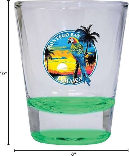 Miniatura 3 de R and R Imports Montego Bay Jamaica Design A Souvenir - Vaso de chupito redondo de 1.5 onzas, color azul, paquete de 2