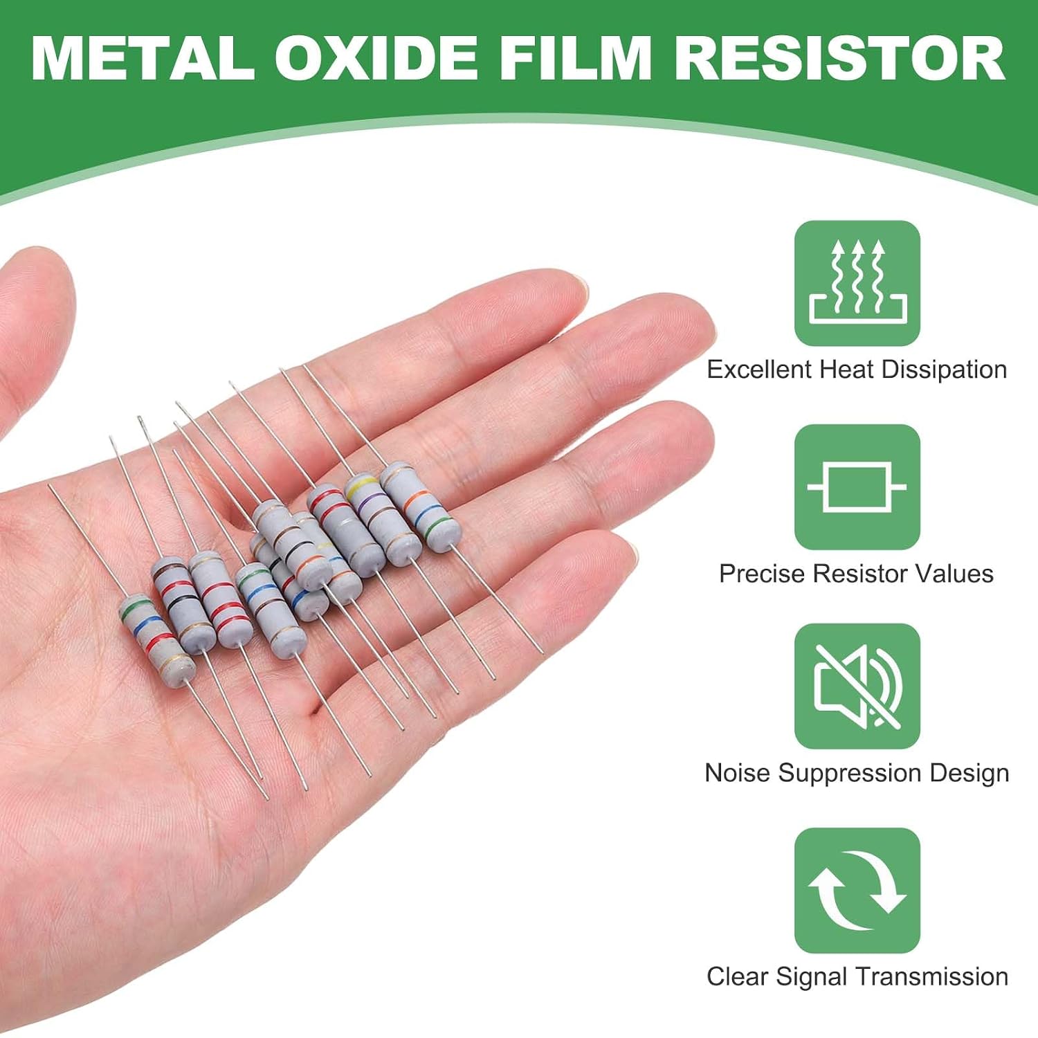 MECCANIXITY 25 Pcs 56K Ohm Resistor, 3 Watts 5% Tolerance Metal Oxide Film Resistor Axial Lead, Flame Proof for DIY Electronic Projects Circuits Experiments