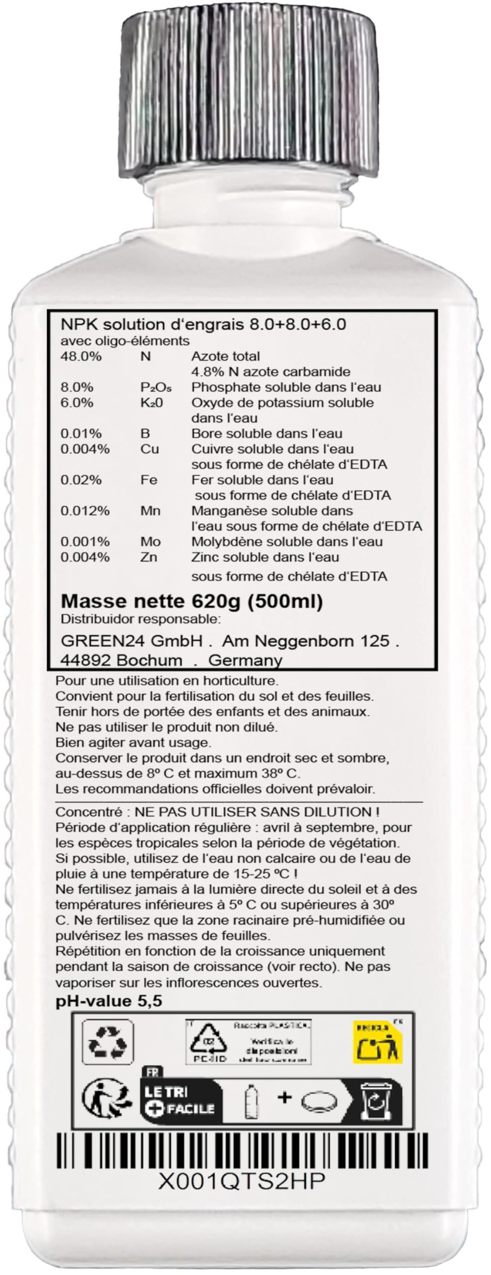engrais pour rosiers grimpants et rosiers buissons, engrais liquide premium de la gamme professionnelle (500ml)