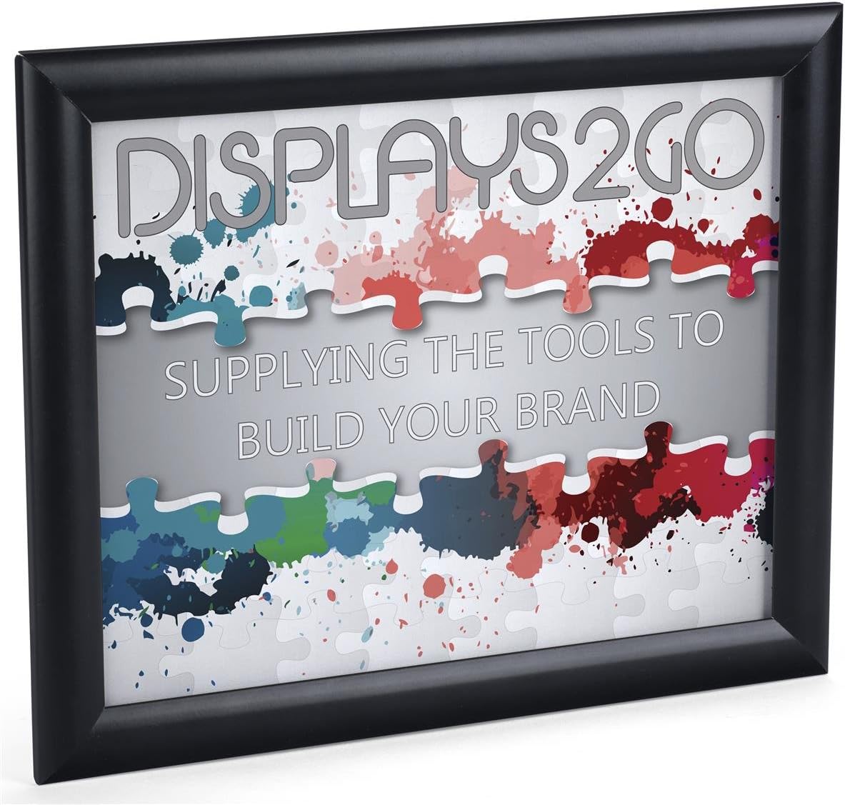 Snap Open Sign Holder, 8.5x11-Inch, Wall Mount or Tabletop, Frame with Lens (Black Aluminum)