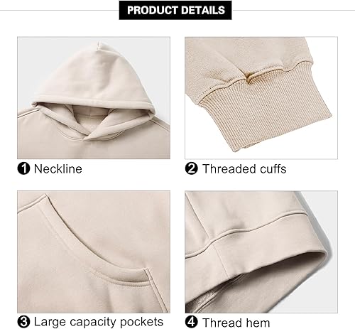 Miniatura 4 de KEEPSHOWING Sudadera con capucha de forro polar para hombre, cálida para invierno, atlética, casual, con bolsillo tipo canguro