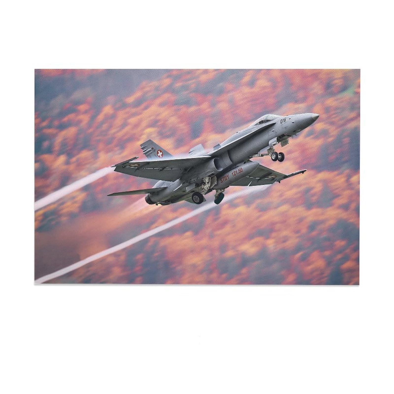 F/A-18E/F Hornet Military Canvas Wall Art – 3-Panel Framed Print, 40x60 Inches, Ready To Hang