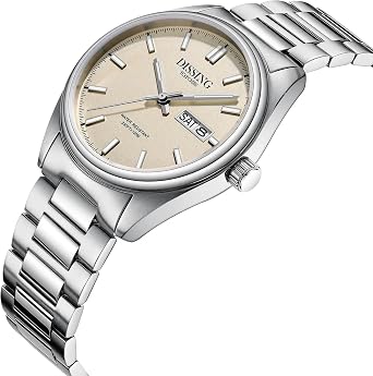 Dissing hand watch – wristwatch stainless steel – simple watch men with date – watches for everyday life & office – wristwatches for men