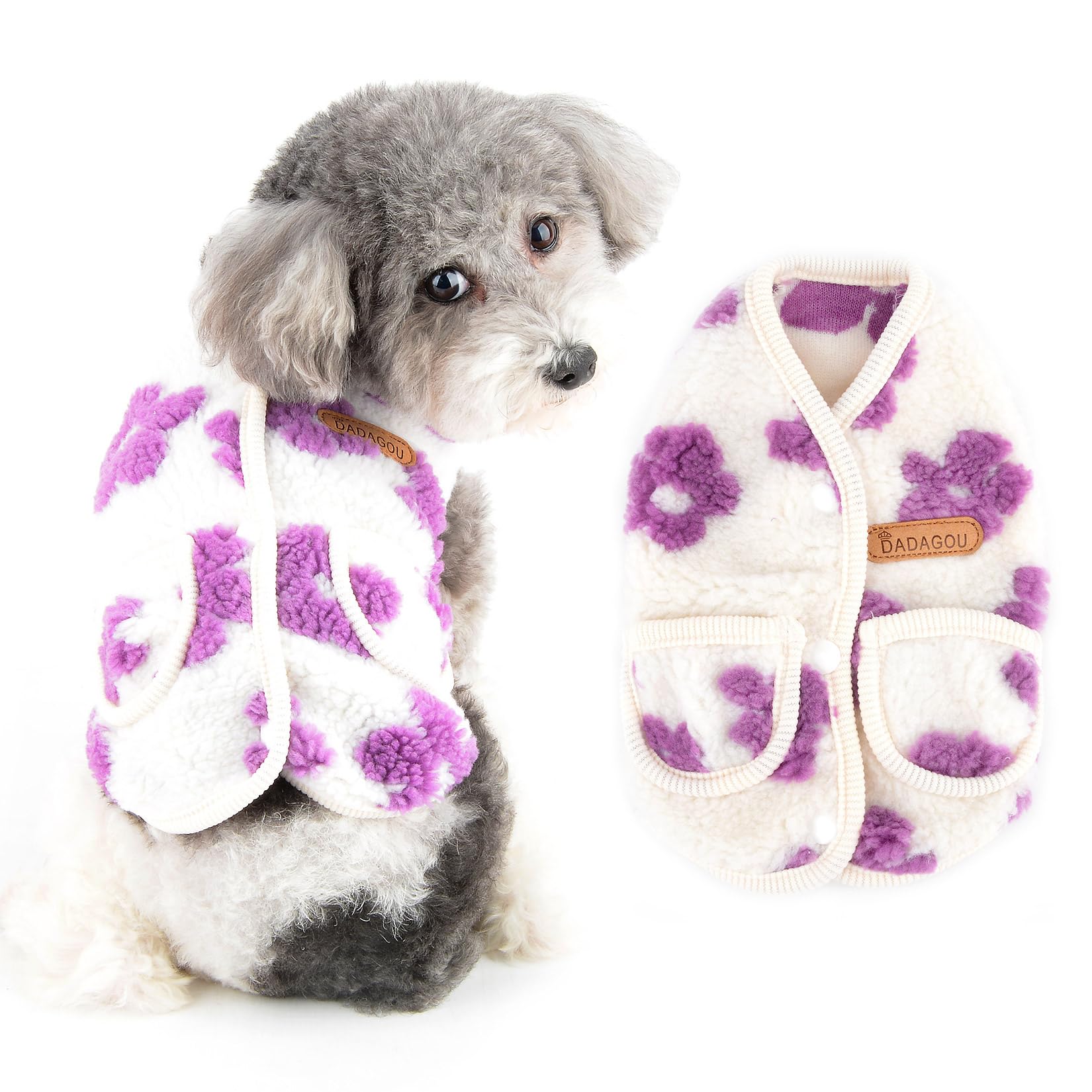 Amazon | RANPHY 犬服 秋冬 セーター フリース素材 小型犬 花柄 子犬服