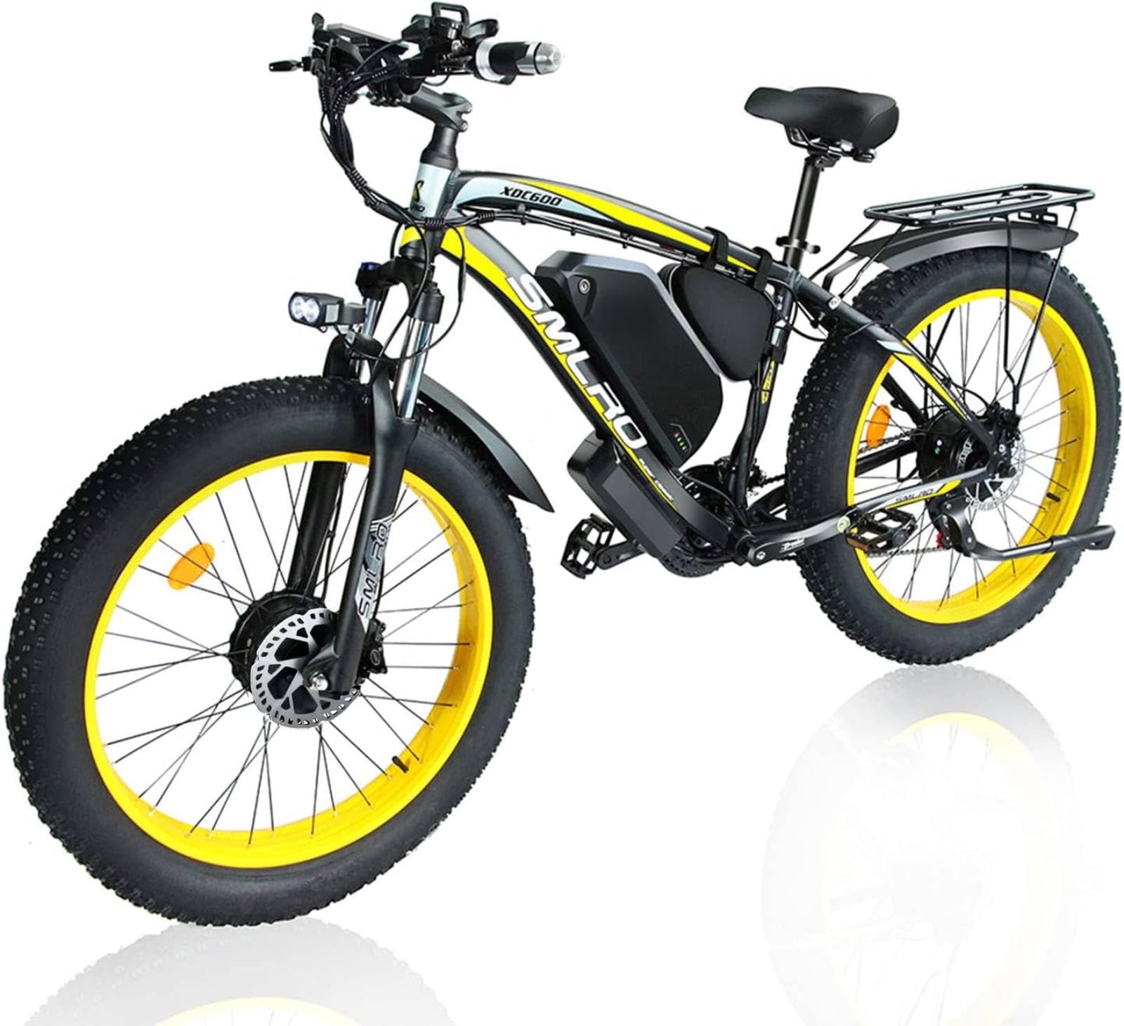 SMLRO E Bike for Adults,Dual Motor AWD 2000W 35MPH E Bike 48V 22.4Ah Fat Tire 4.0" Electric Bike, 21 Speed with Lock Hydraulic Disc Brakes