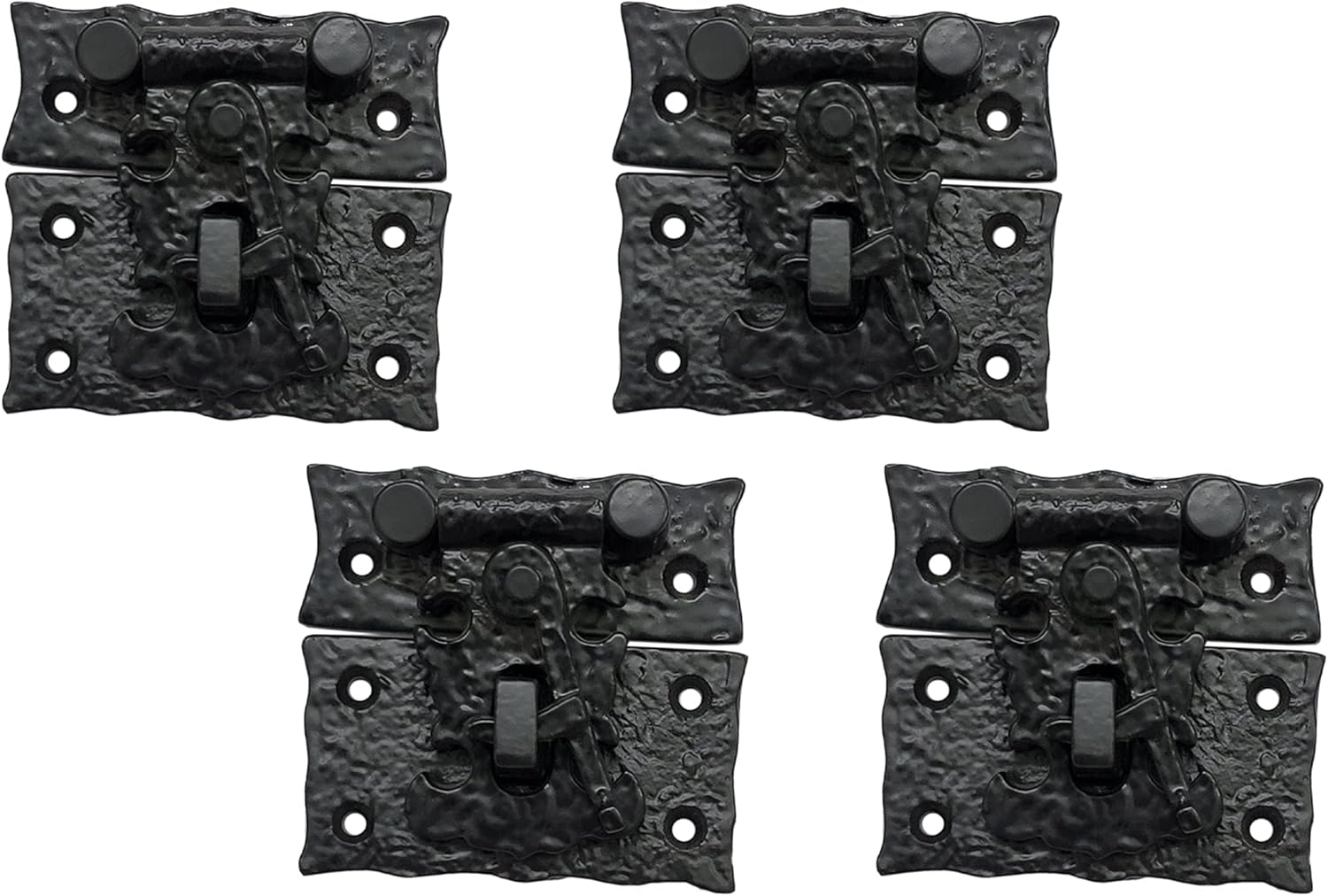 Adonai Hardware 3 Inch "Oshea" Antique Cast Iron Hasp & Staple with Lock for Trunks and Jewellery Boxes - Antique Brass, Antique Hardware, Cabinet Hardware