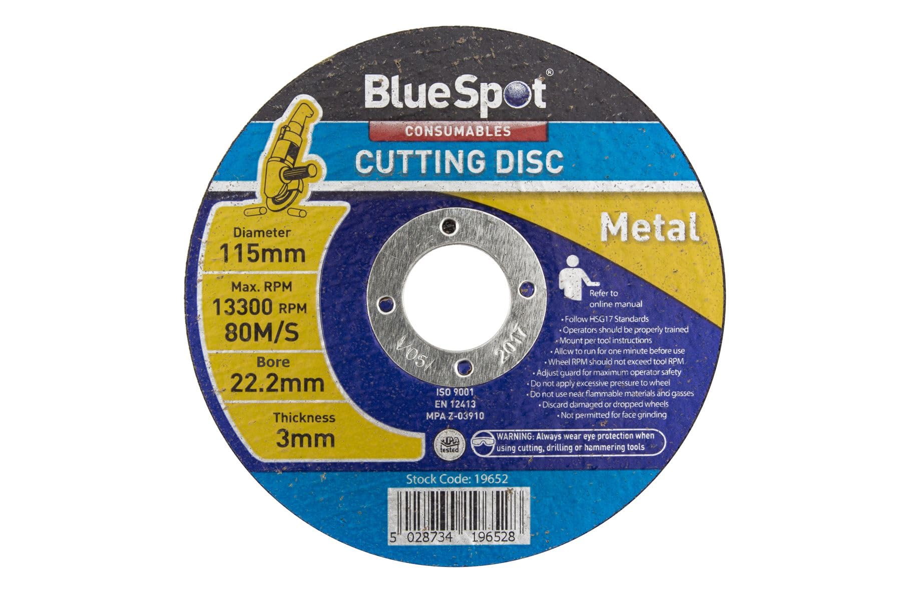 Blue Spot Tools Black Bluespot 115Mm (4.5") Metal Cutting Disc