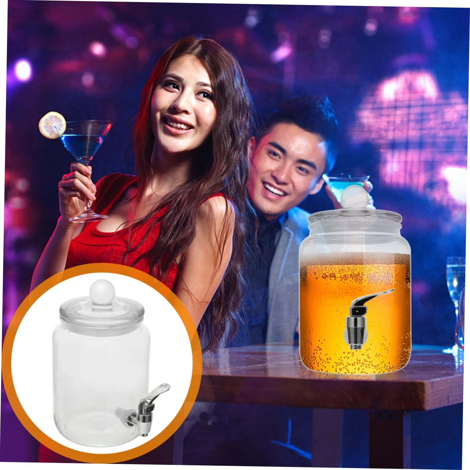 Distributeur Robinet Tonneau Vin en de Verre pour Fêtes