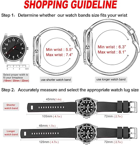 Miniatura 5 de Hemsut - Correas de reloj de silicona, 0.709in, 0.787in, 0.866in, correa de reloj de goma de liberación rápida para hombres y mujeres, reemplazo