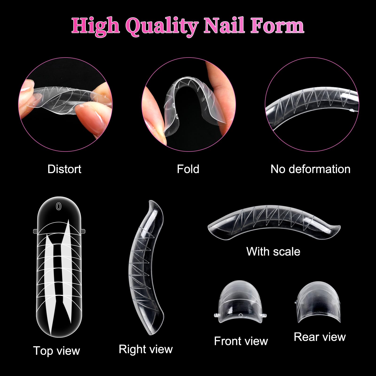 YINGJEE Dual Nail Forms for Poly Nail Gel 144PCS Full Cover Nail Mold Tips Set Slip Solution for Acrylic Nails 12 Styles 12 Sizes Nail Tips for Manicure Nail Extension - Image 4
