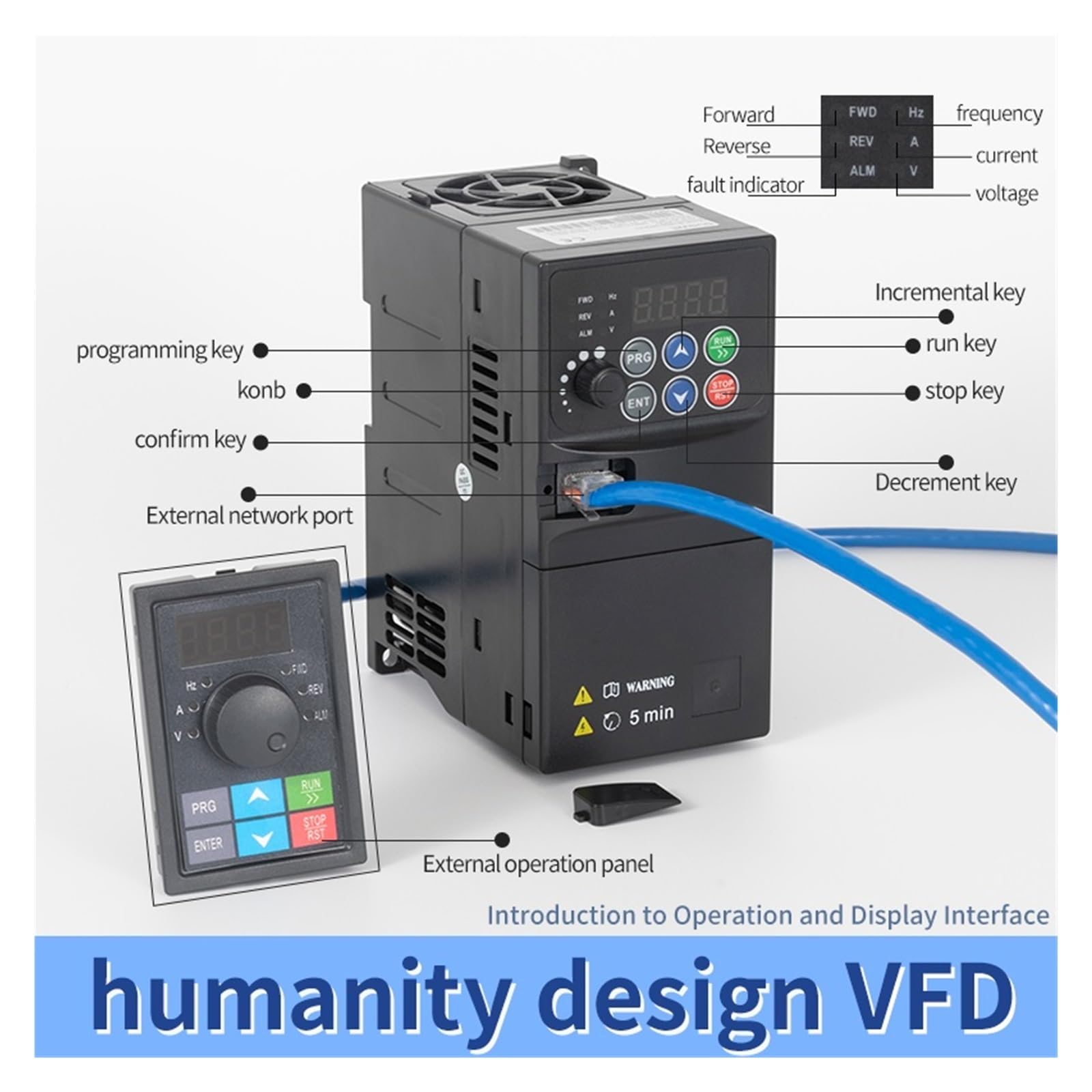 Variador de frecuencia monofasico 220V To 380V VFD 0.75KW/1.5KW/2.2KW/3.7KW/5.5KW 1phase To 3 Phase Output Variable Frequency Drive Motor Speed Control Inverter(5.5KW 220V to 380V W)