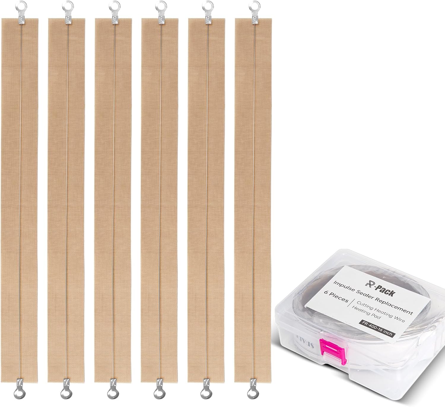 R-PACK 16in Impulse Sealer Replacement Wires: Durable Heat Strips for Garden Bag Sealing & Produce Storage