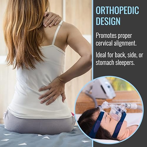 Miniatura 4 de DMI CPAP - Almohada de espuma viscoelástica para ayudar a dormir, adecuada para todas las máscaras CPAP, reduce la presión de la máscara y las fugas