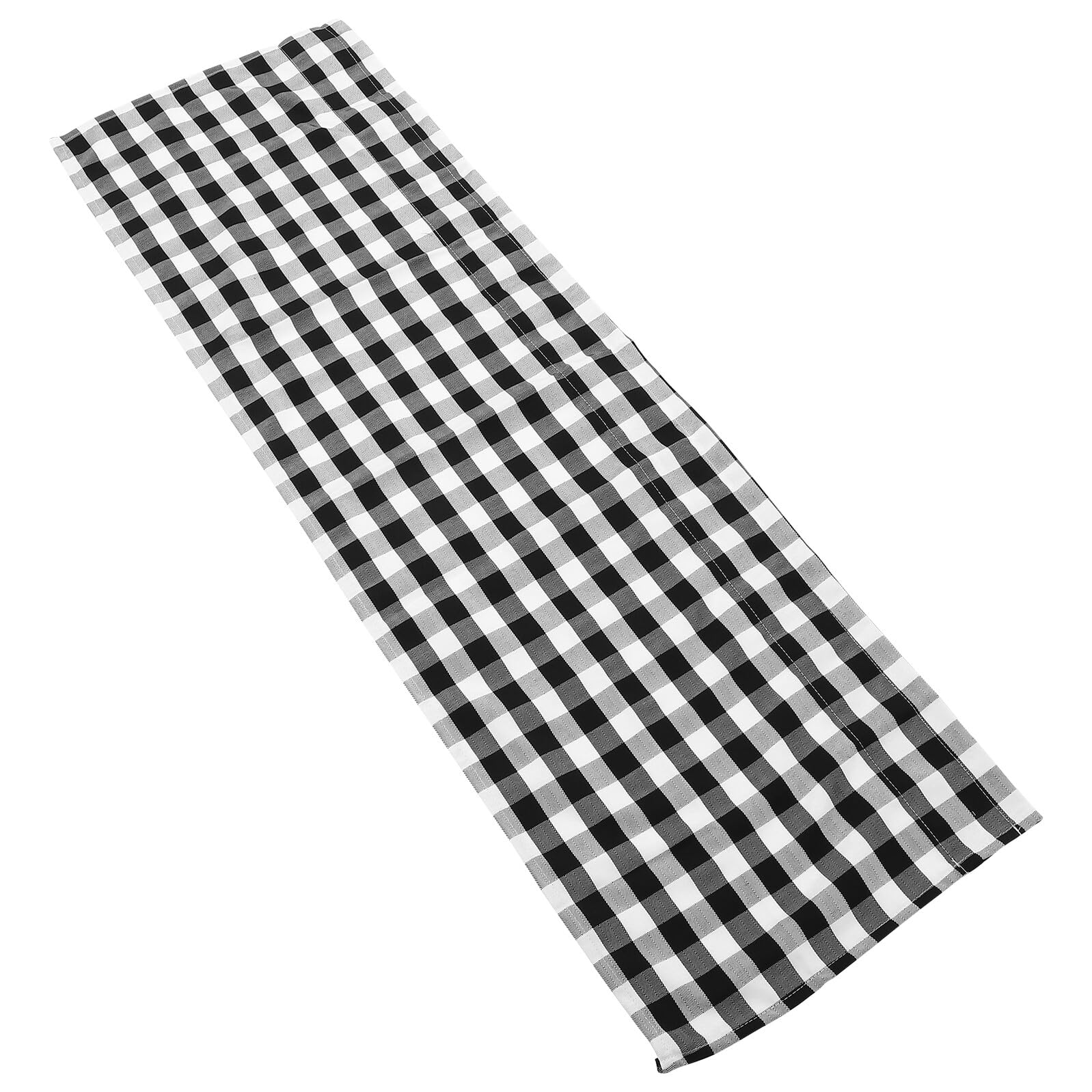 Cenefa de cocina plaid para suavizar la luz solar con una cortina decorativa negra