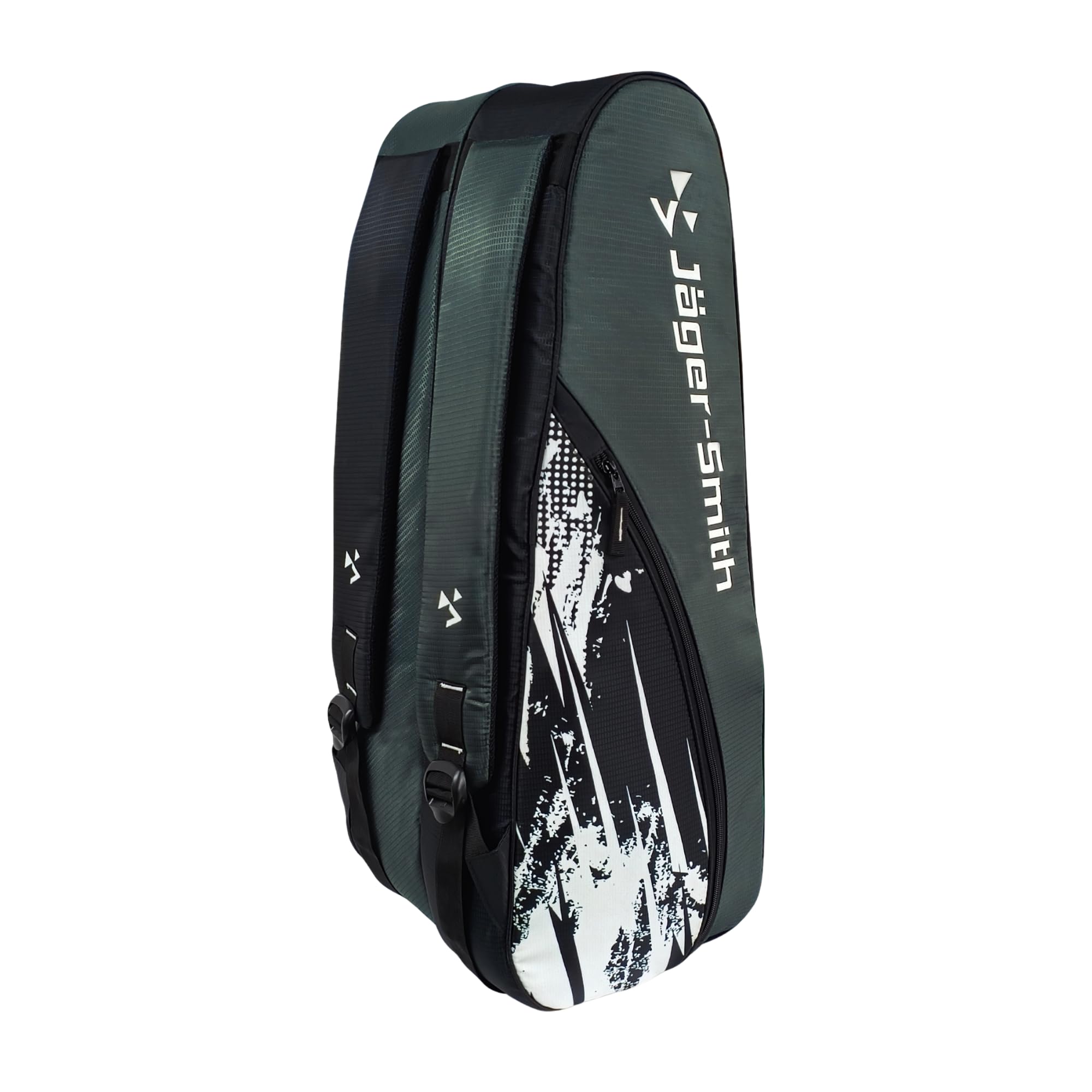 Jager-Smith ORCA Grey & Black Double Zipper Badminton Sports Bag with Shoe Compartment | Front Zip Pocket| Made in India-picture-14