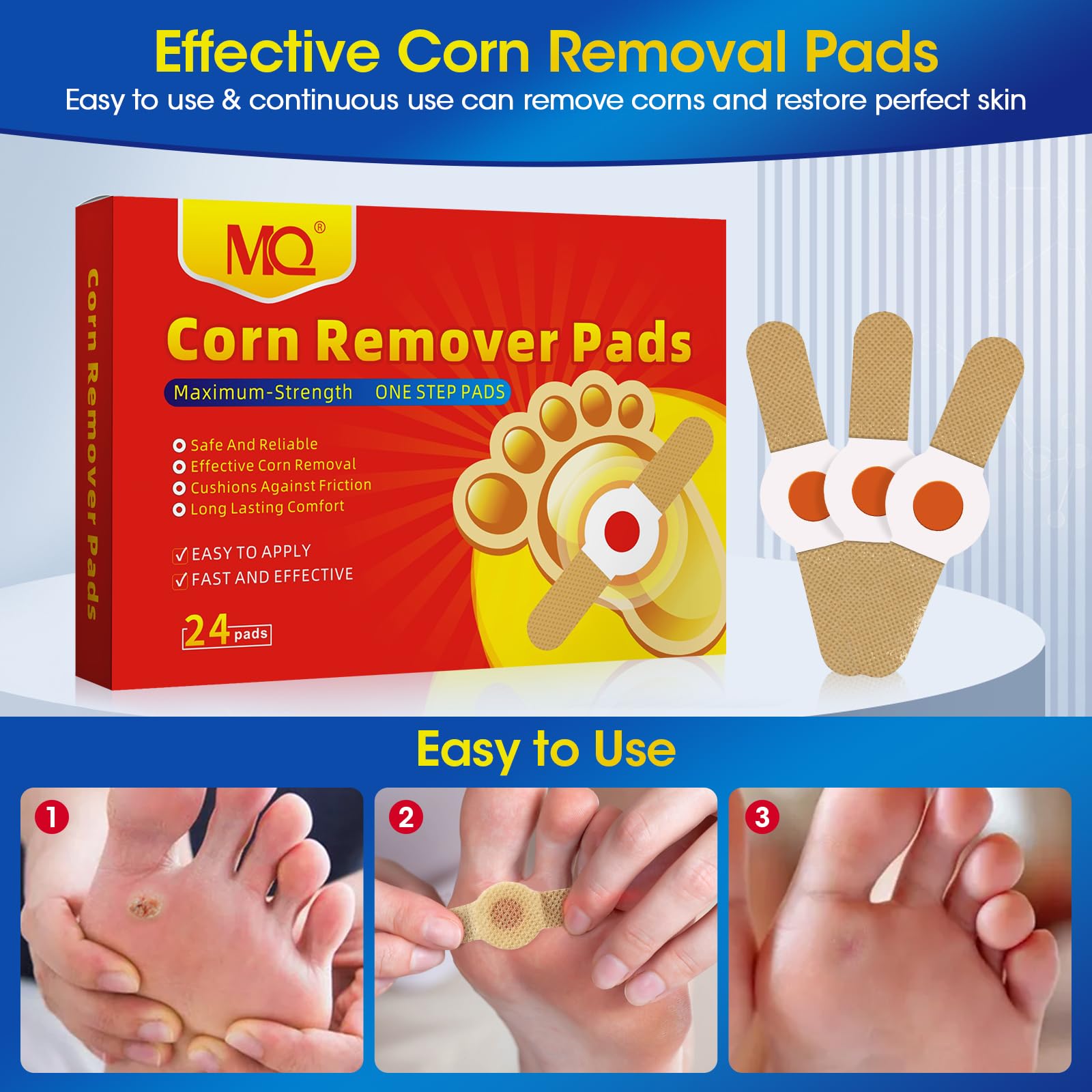 24 Piezas Almohadillas de Maíz Yeso, Parches Callos Pies Eliminar, Ideales Para Aliviar el Dolor de Callos y Cuidar los Pies, Almohadillas de Eliminación de Maíz Eliminación de Maíz