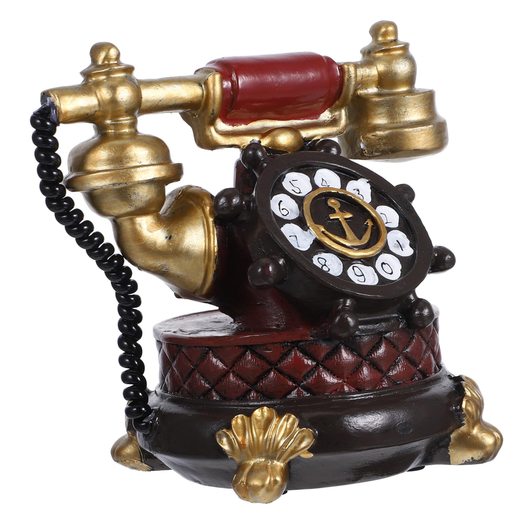 HOOTNEE Vintage Resin Telephone Model Retro Decor Table Ornament for Living Room and Study Unique Desk Accessory