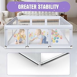 Hiaksedt Large Baby Playpen 74x50 Inch PlayPen for Babies and Toddlers, Play Yards for Indoor & Outdoor with Zipper Gates, Breathable Mesh