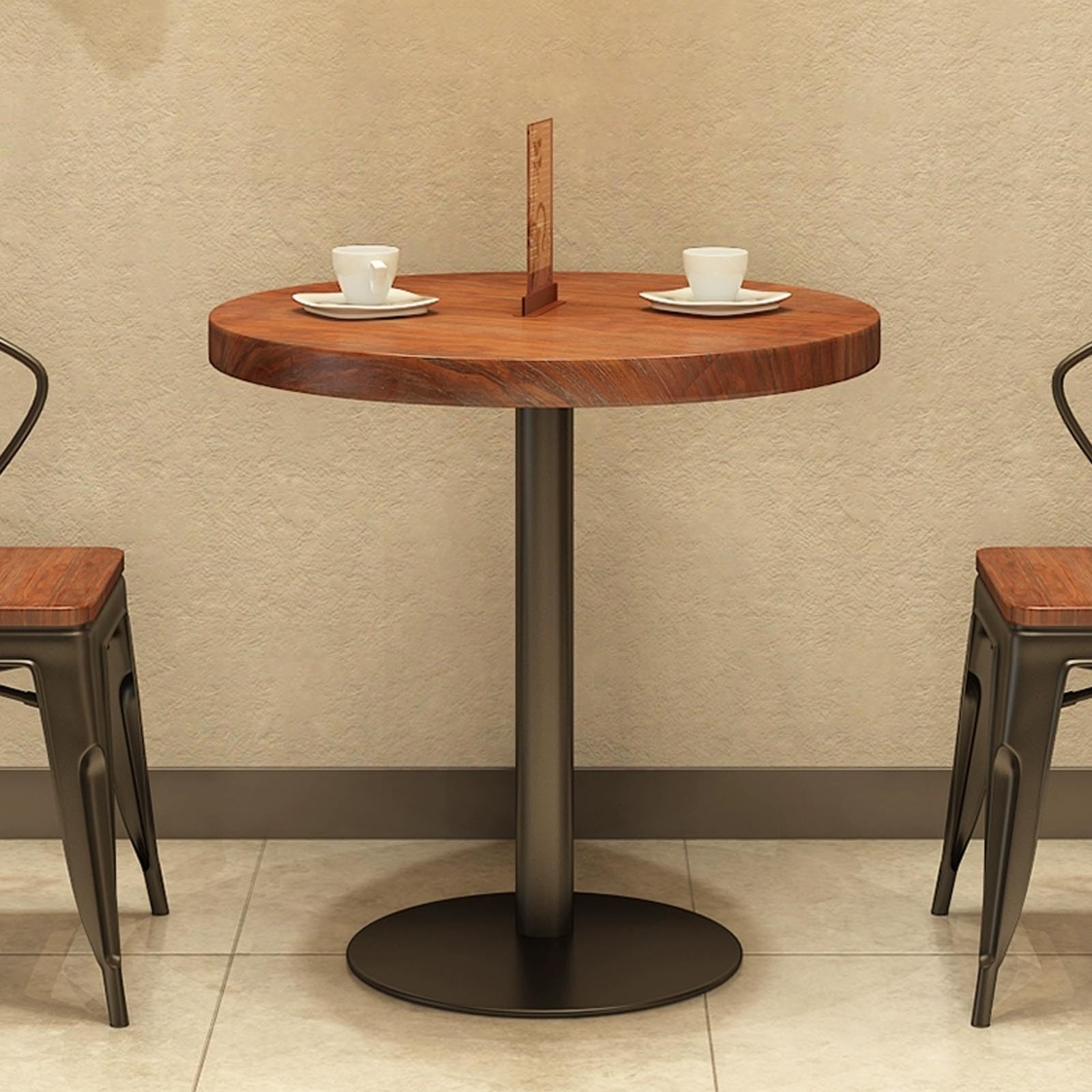 Petite table basse ronde en bois meuble gain de place pour studio moderne