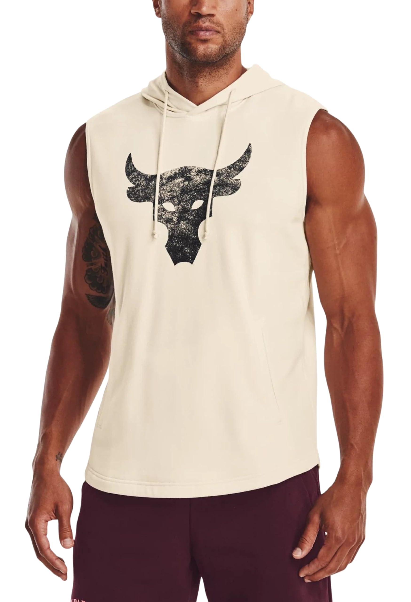 Under Armour Men's Project Rock Terry Sleeveless Hoodie