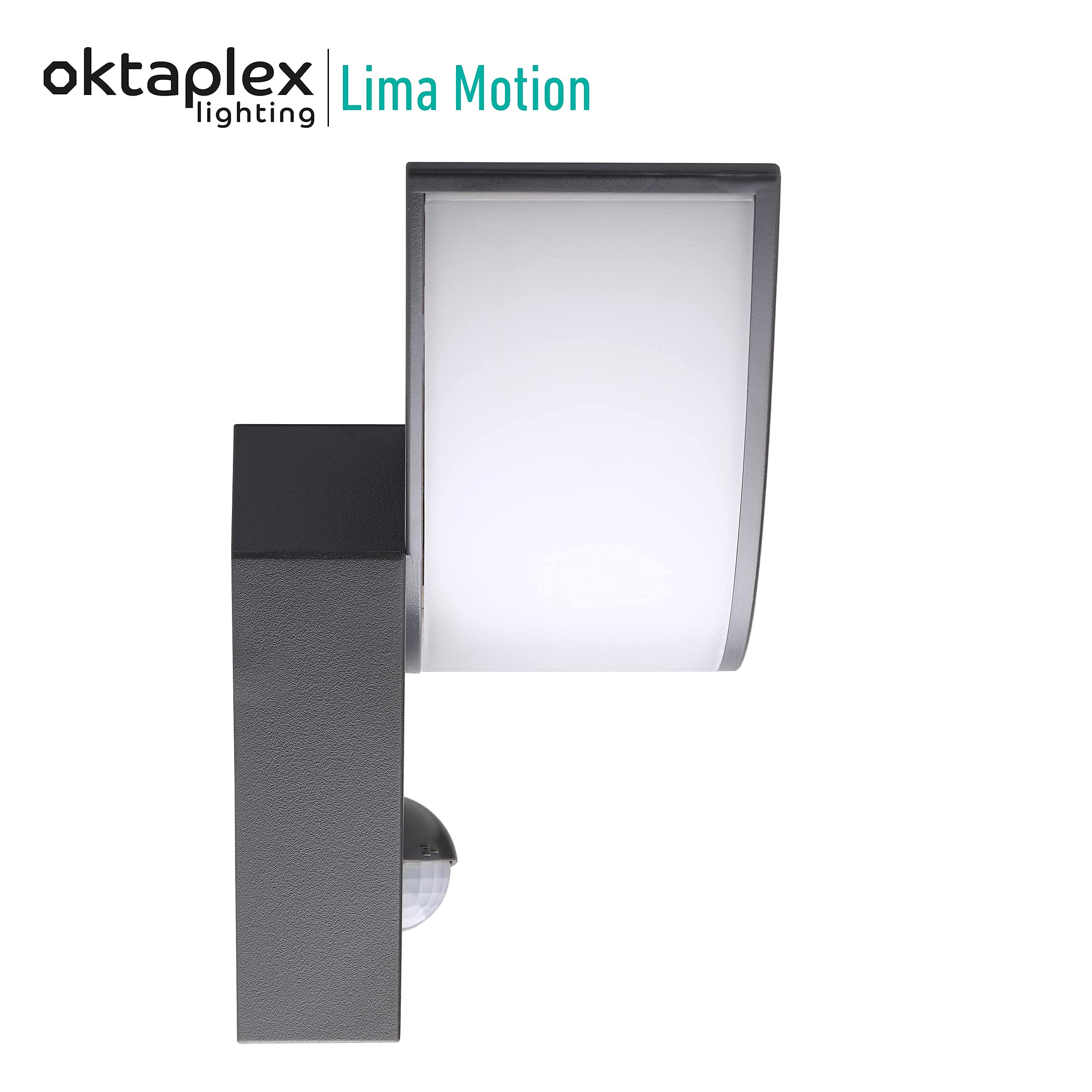 Oktaplex Lima Lampe d'extérieur LED avec détecteur de mouvement 10W IP54 3000K Anthracite Applique Murale