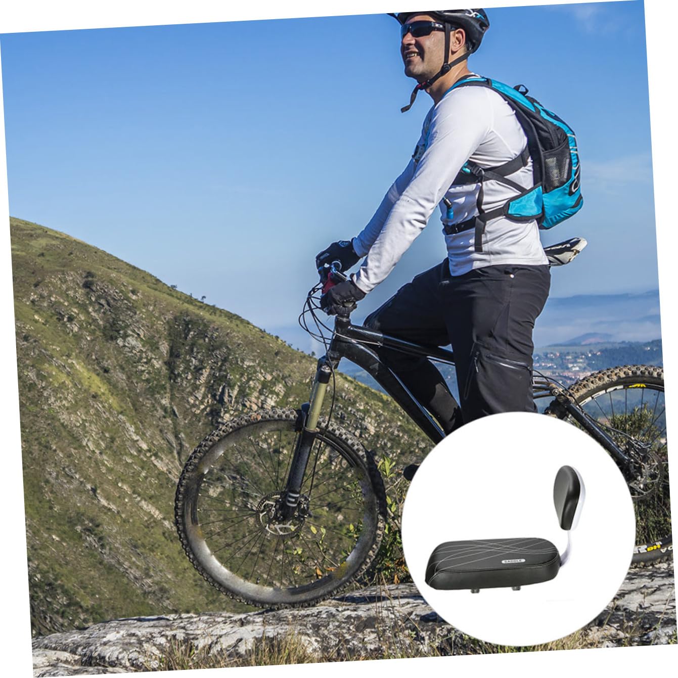 Happyyami Cuscino Posteriore per Trasporto Passeggero Schienale Morbido e Confortevole in Cuoio Nero per Bicicletta su Bici Pieghevoli e Stradali
